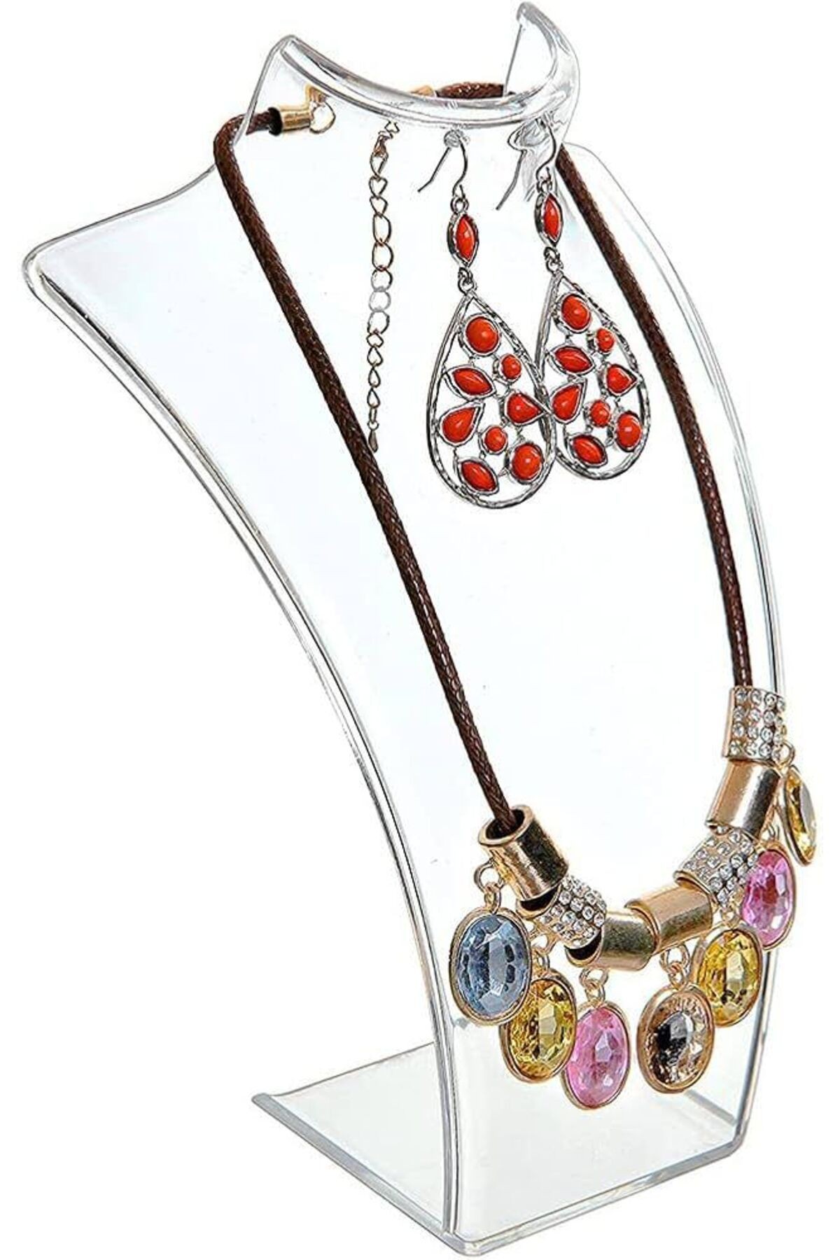 Kolye Standı Akrilik, Takı Standı, Set Standı Büyük 19x30 cm. Şeffaf