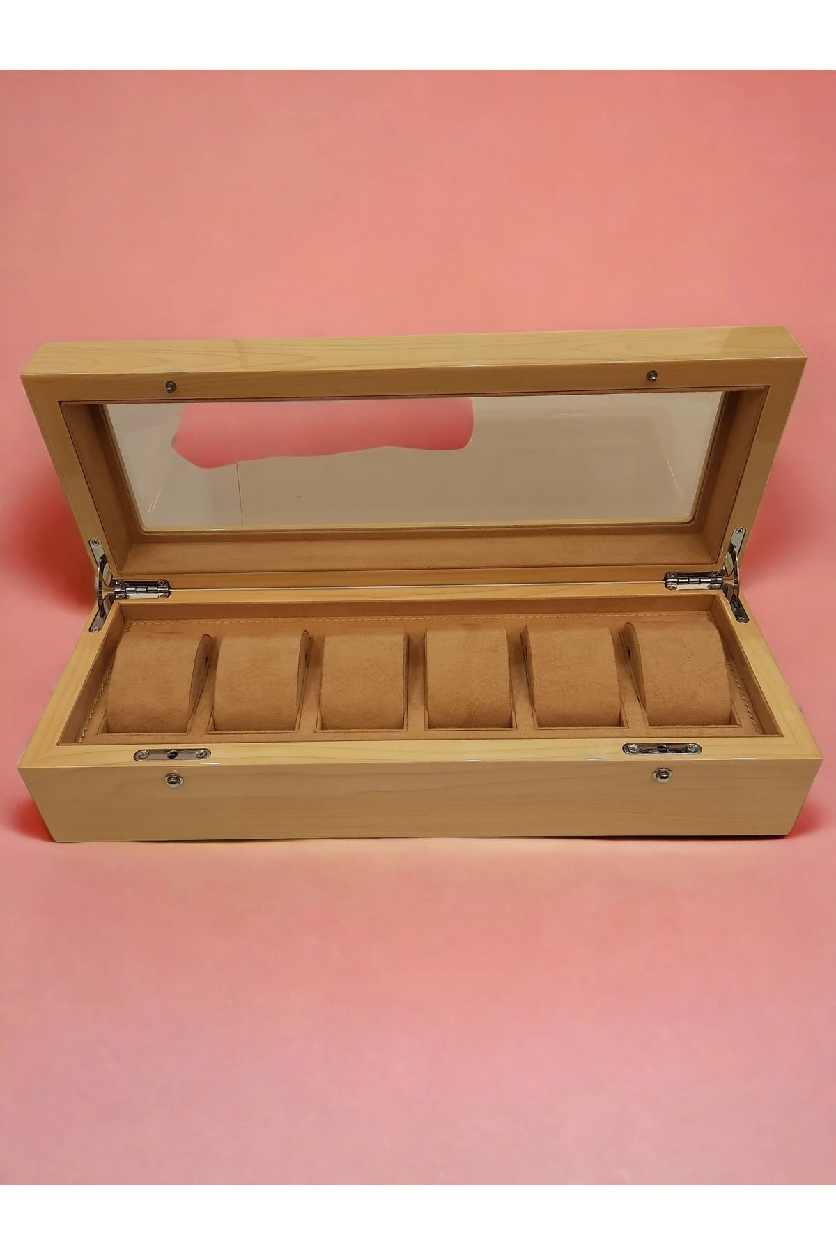 Saat Kutusu Özel Üretim Ahşap Piano Cream 6'lı