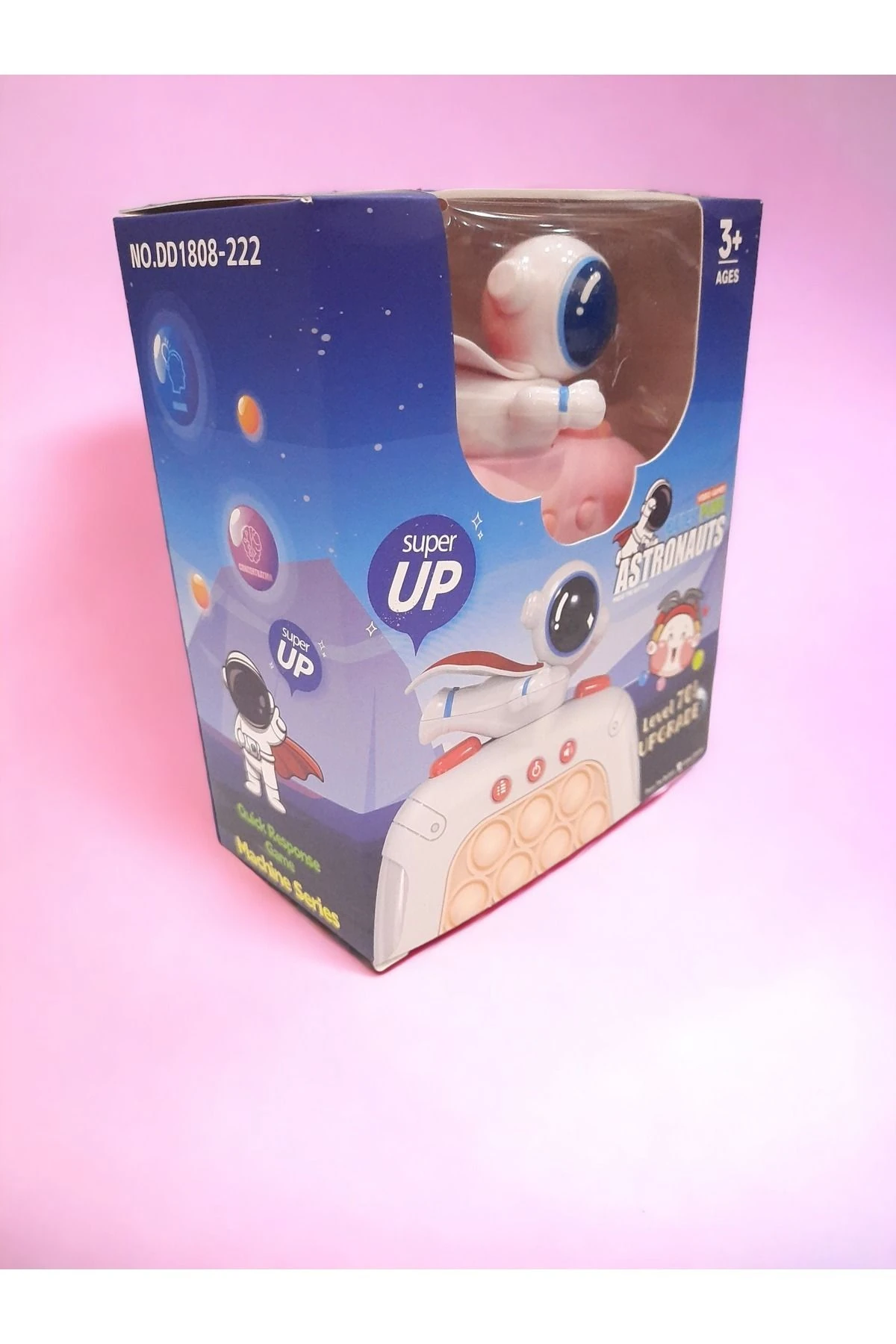 Yılbaşı Hediyesi, Eğitici Oyuncak, Işıklı Oyuncak, Popit Uçan Astronot Pembe