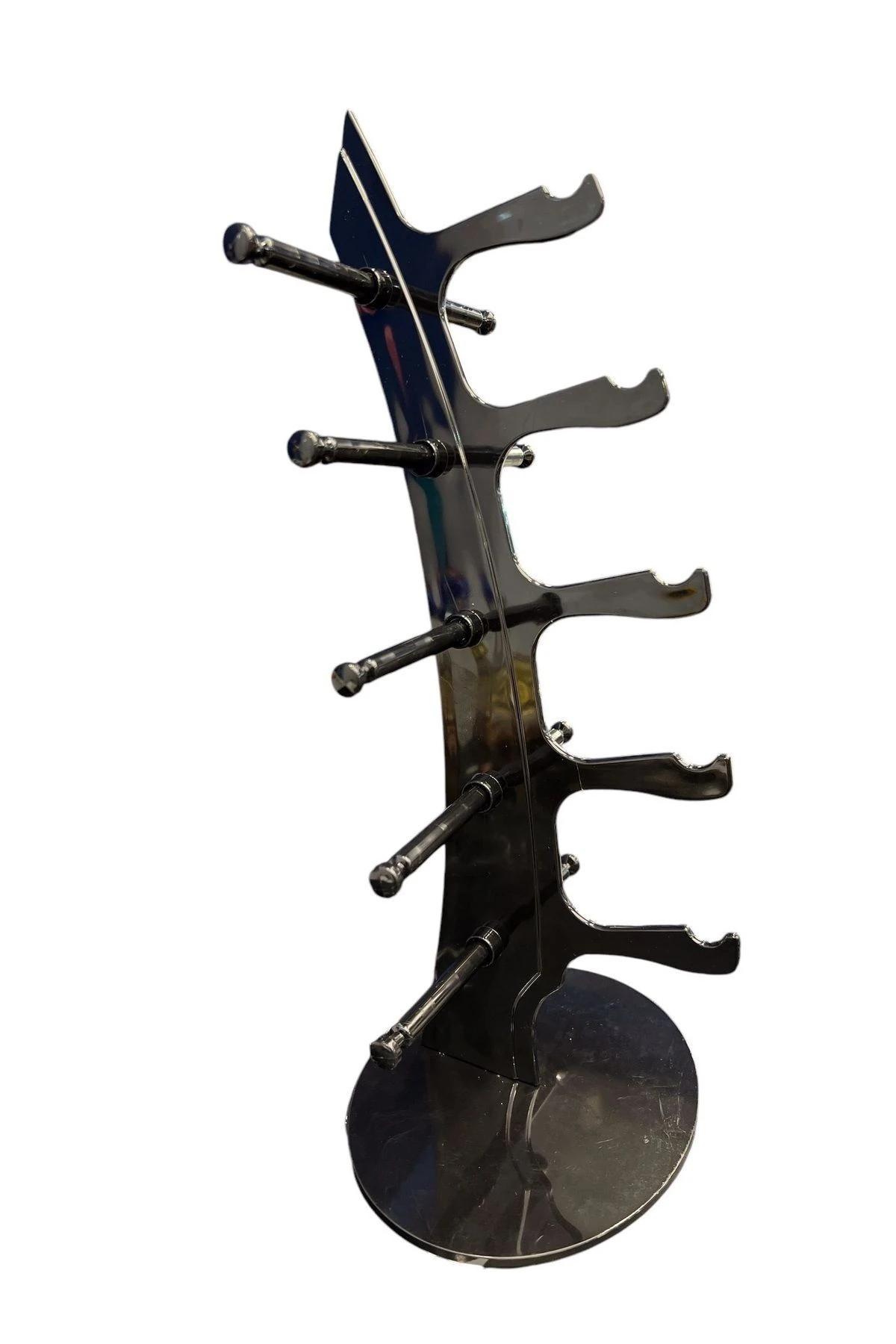 Gözlük Standı Yelken Model, 5 Gözlük Kapasiteli Teşhir Standı Siyah