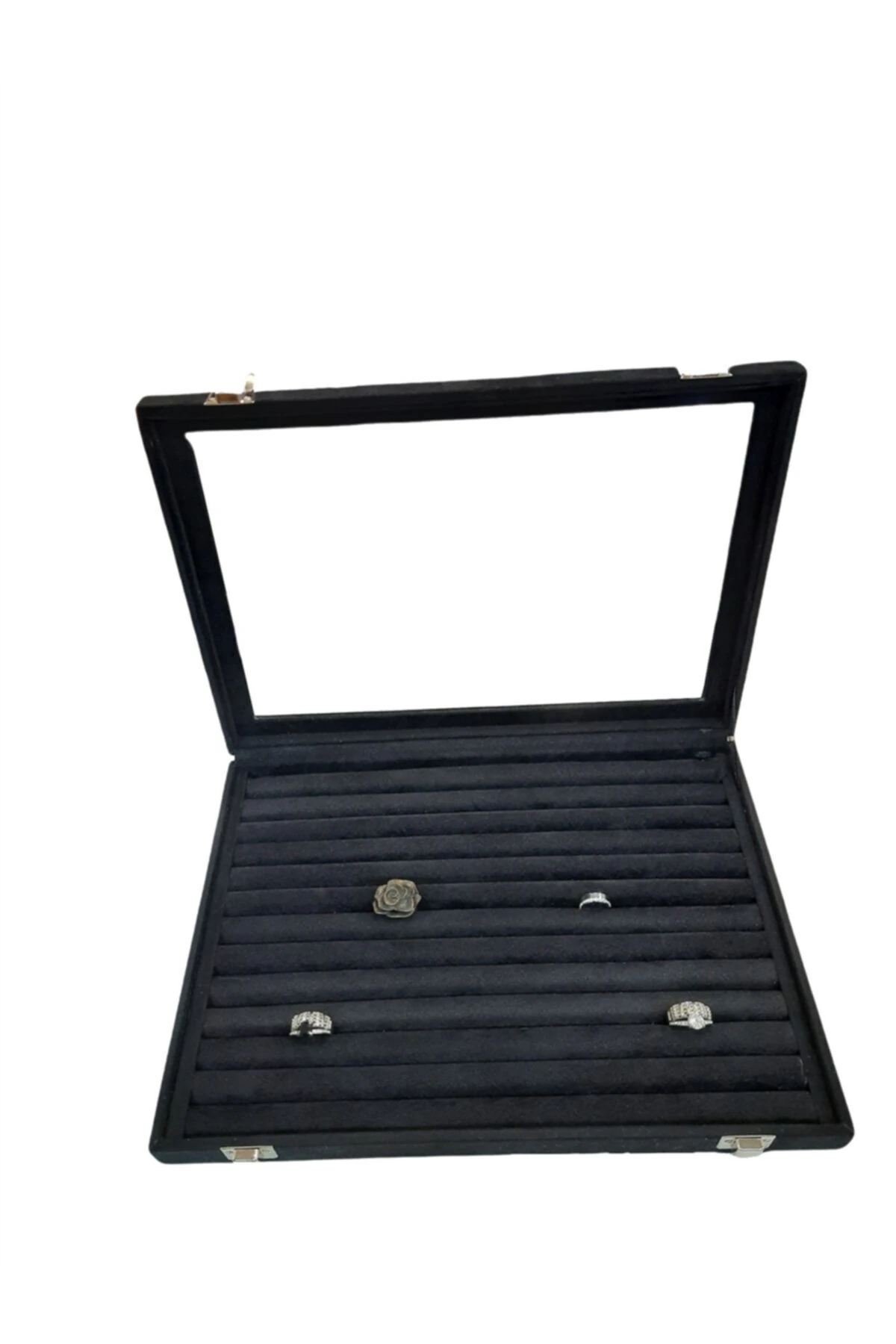 Yüzük Kutusu Sosis Model Alcantara Siyah