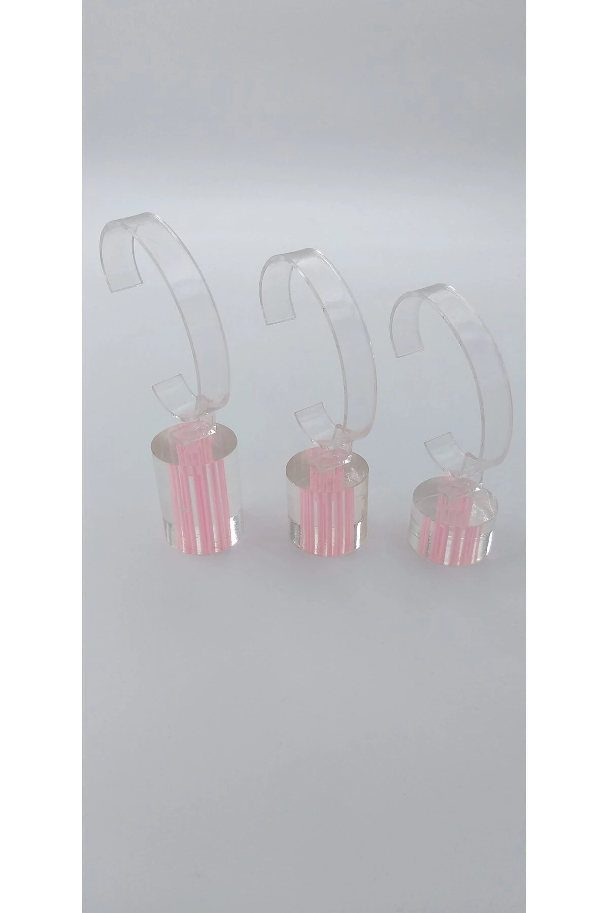 Saat Standı 3'lü Set Lazer Model Oval Pembe