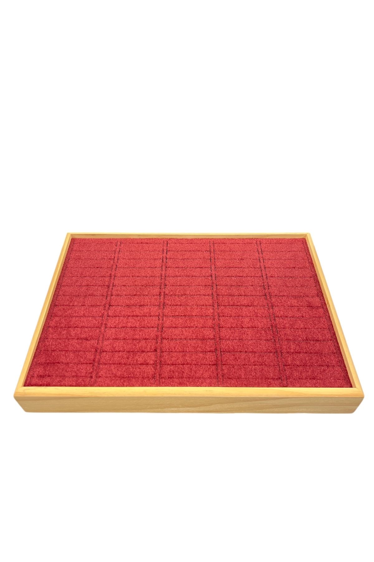 Kelepçe Bilezik Teşhir Tablasi Ahşap Çerçeveli (34,5x24,5x4,5cm) Ahşap Kırmızı
