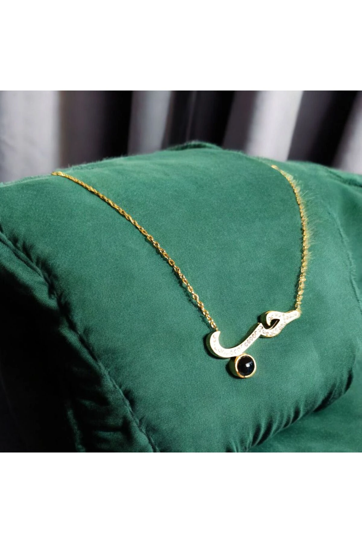 Sevgili Kolyesi Özel Tasarım Habip Yazılı Taşlı Arapça Kolye