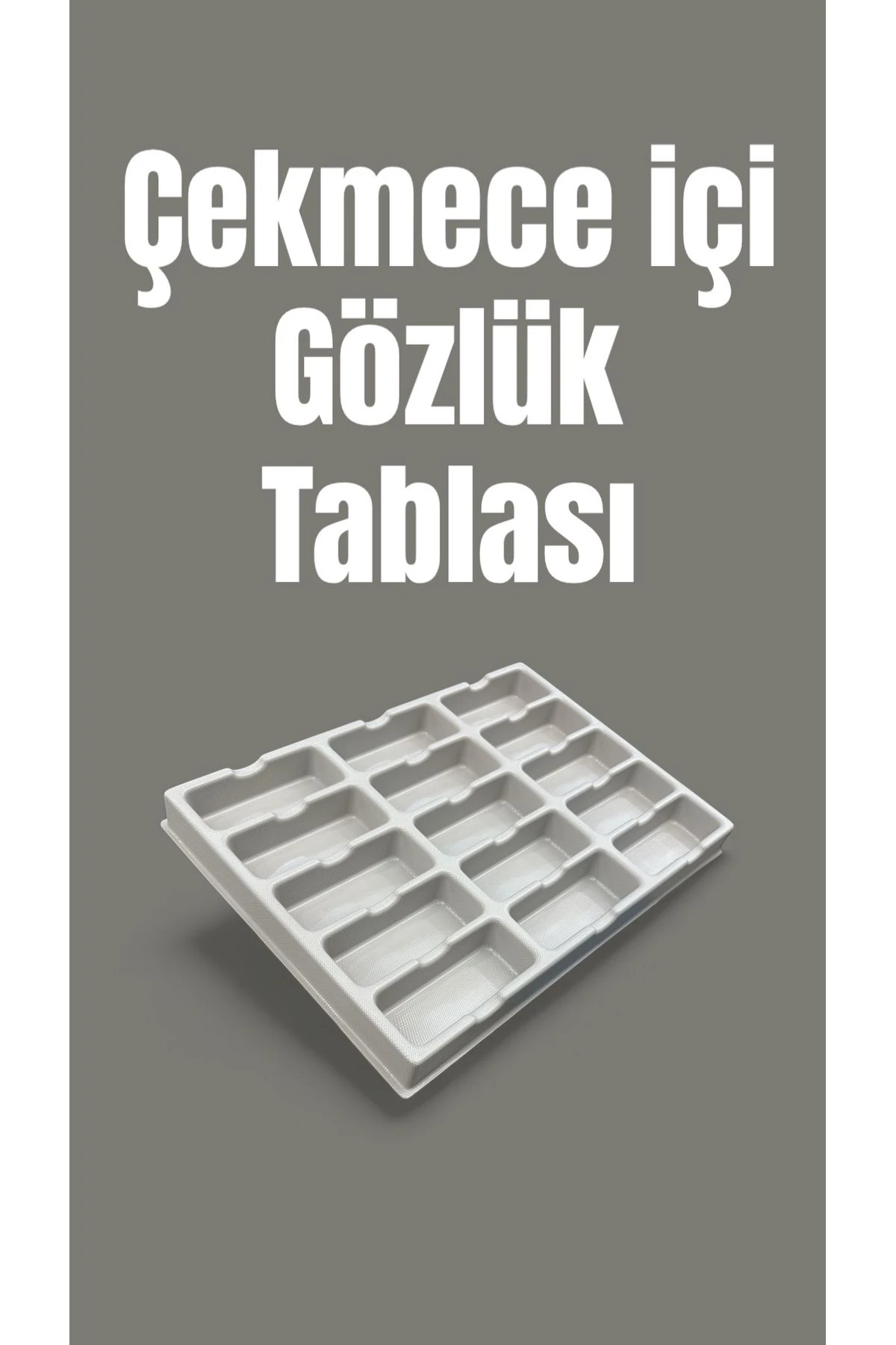 Gözlük Düzenleyici ve Teşhir Tablası Krem Rengi 15 Bölmeli Gözlük Standı Çekmece içi Gözlük Bölmesi