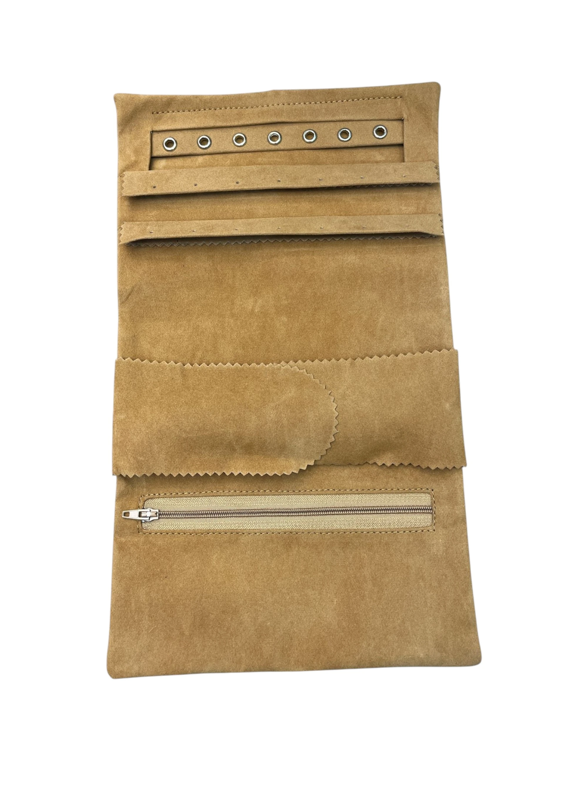 Kadife Takı ve Mücevher Seyahat Rulo Düzenleyicisi – Kiremit 35x20 cm