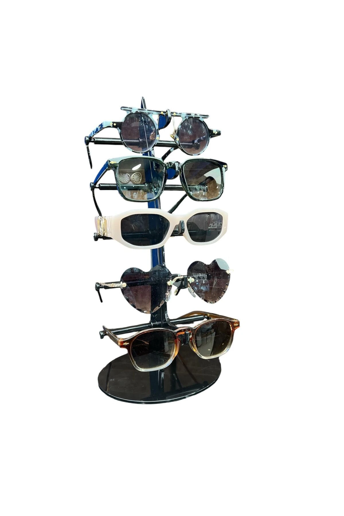 Gözlük Standı Yelken Model, 5 Gözlük Kapasiteli Teşhir Standı Siyah