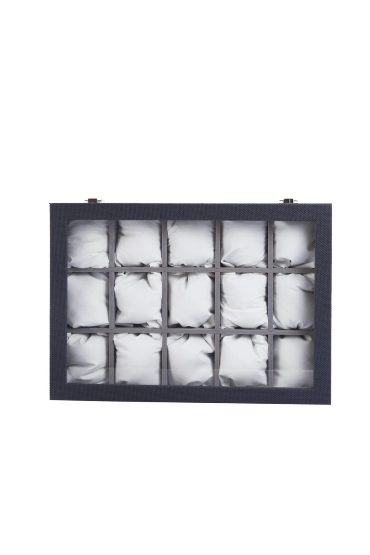 15'Li Navy Blue Içi Gri Saat Kutusu