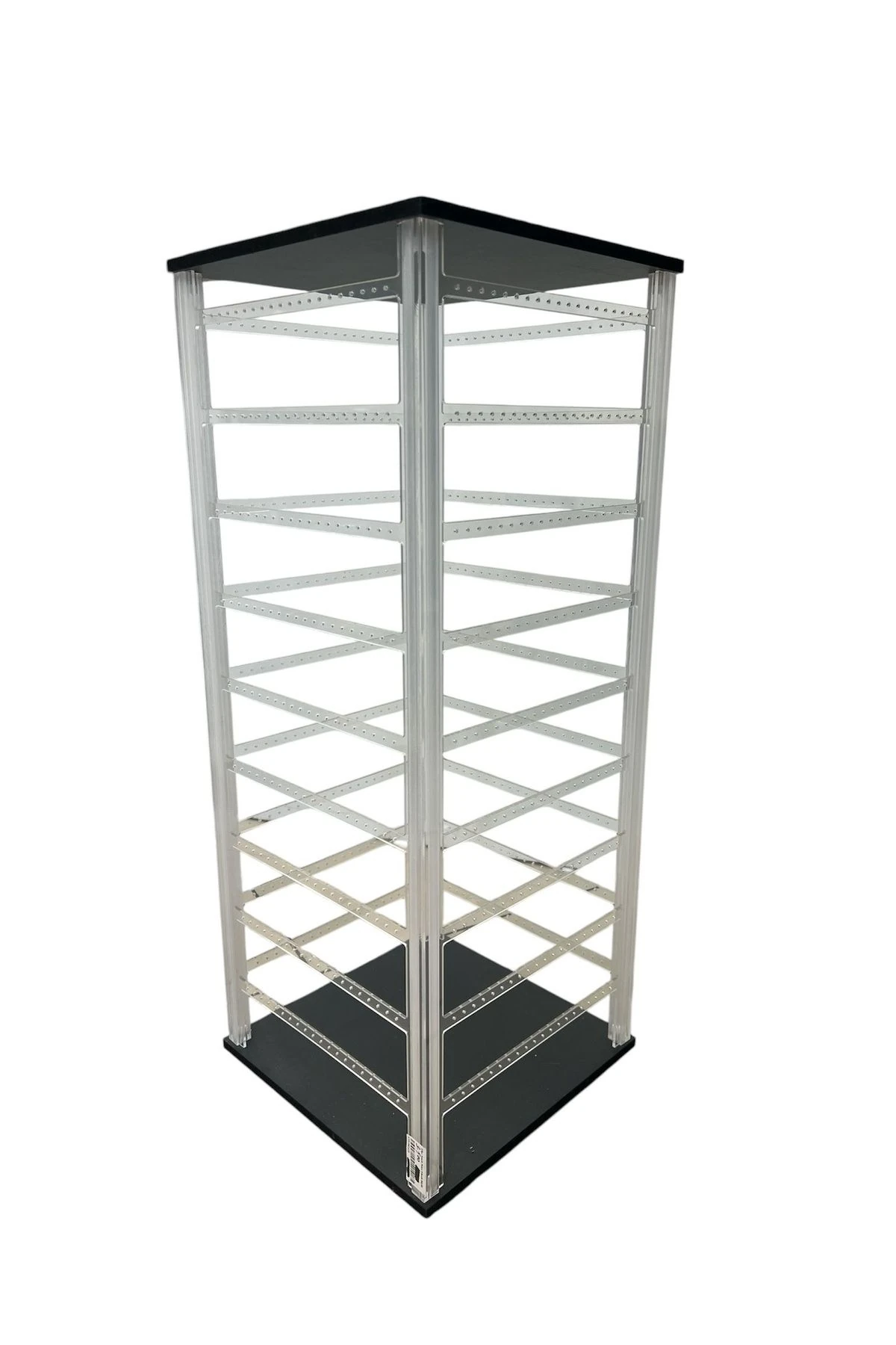 Pleksi Glass 4 Taraflı Dönen Küpe Standı