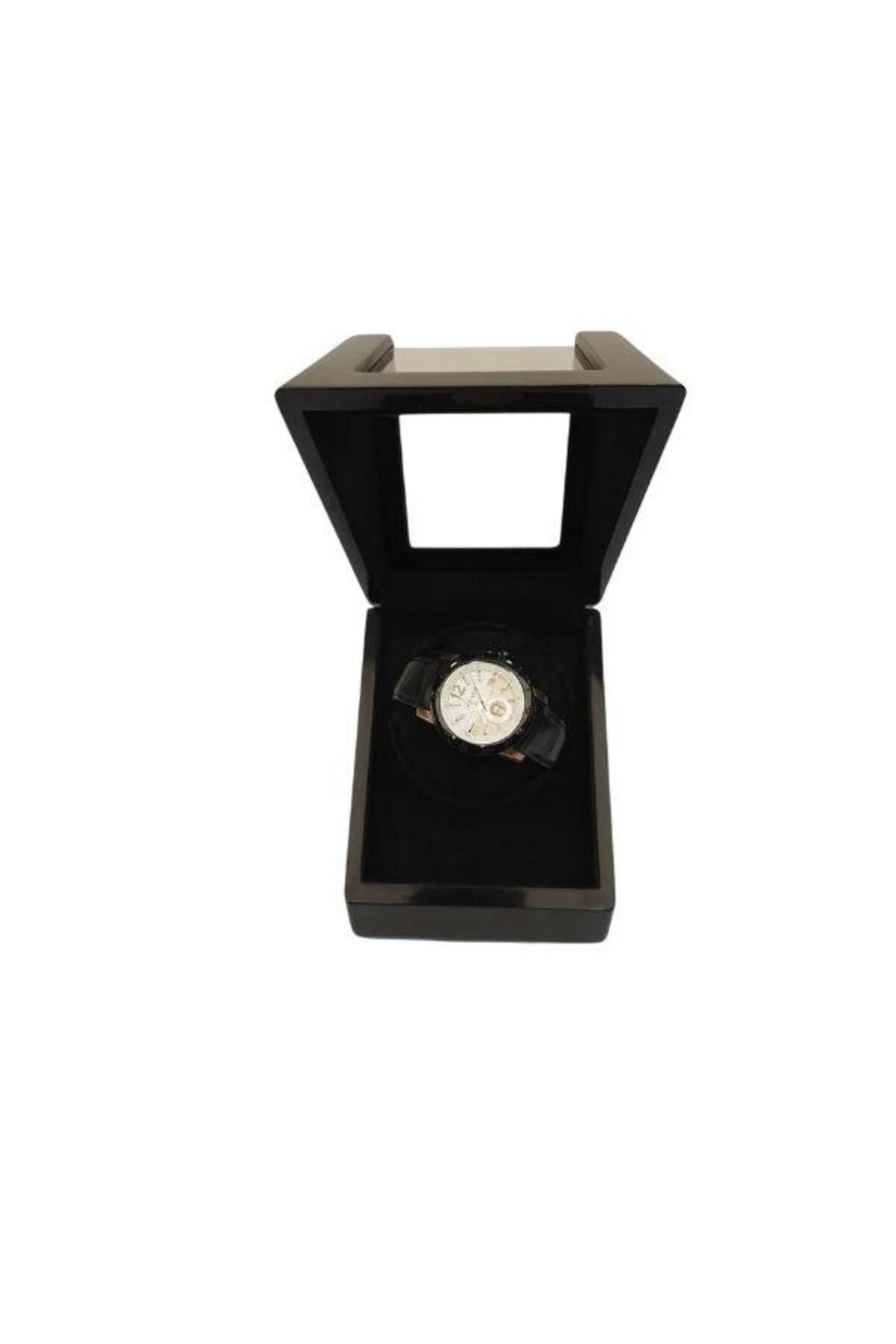 Otomatik Saat Kurma Kutusu, Watch Winder Piano Black Tekli