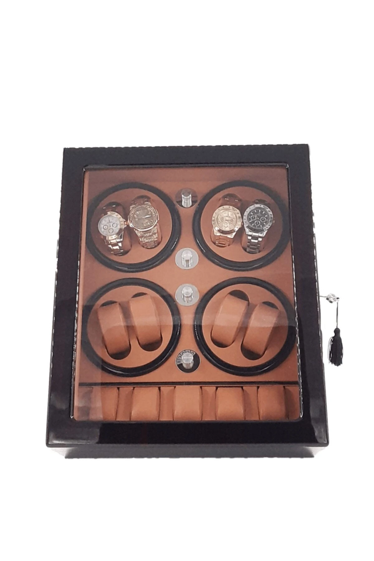 Otomatik Saat Kurma Kutusu, piano brown