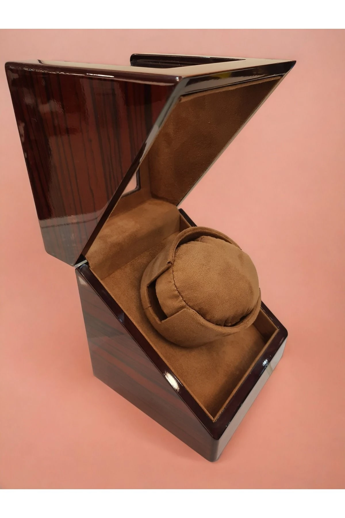 Otomatik Saat Kurma Kutusu, Tek'li, piano brown