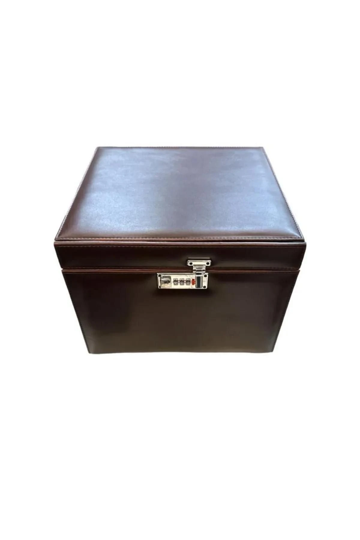 Diplomat Model Çekmeceli Camsız 15'li Saat Ve Yüzük Tesbih Kutusu Kahve