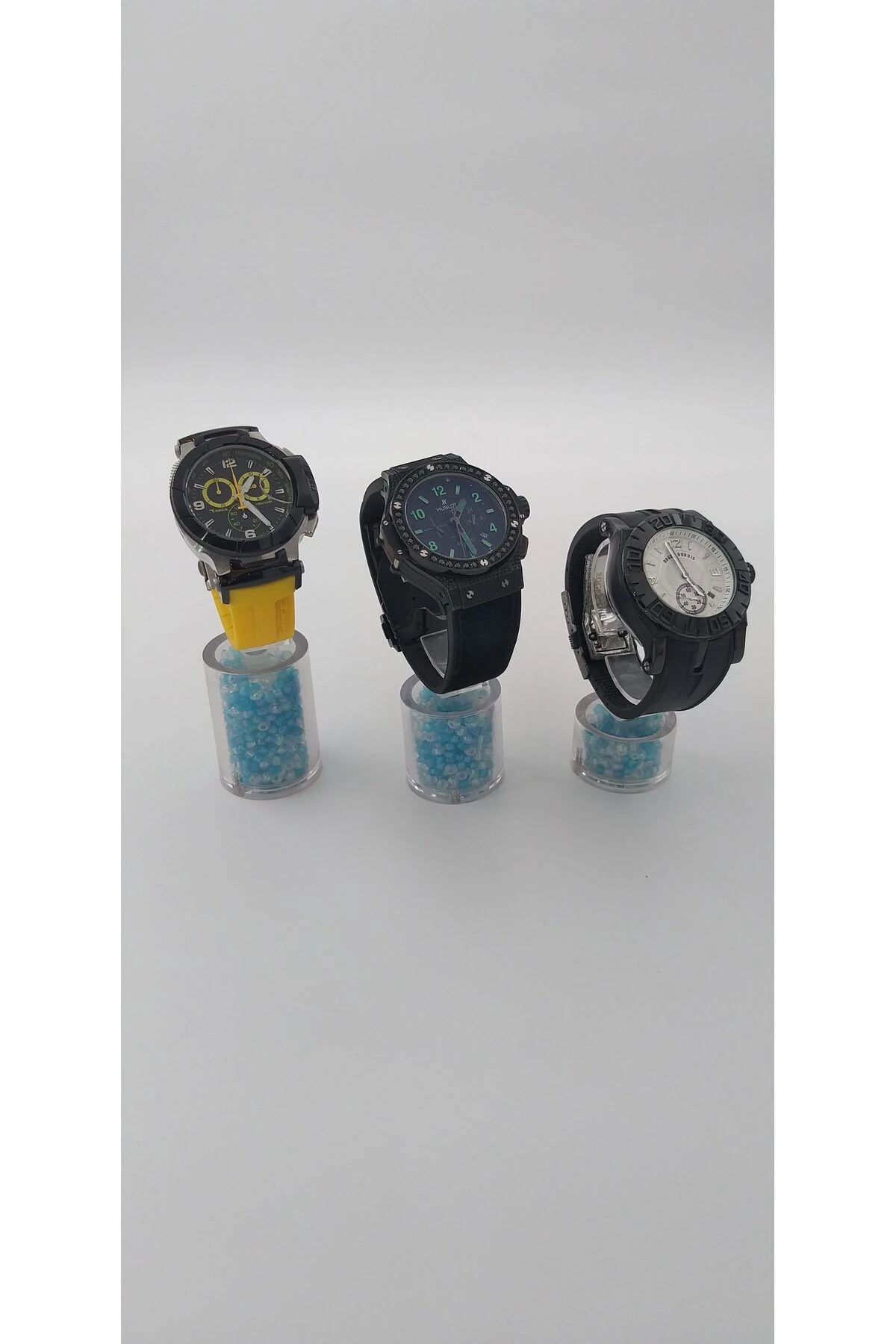 Saat Standı 3'lü Set Mavi&beyaz Boncuklu