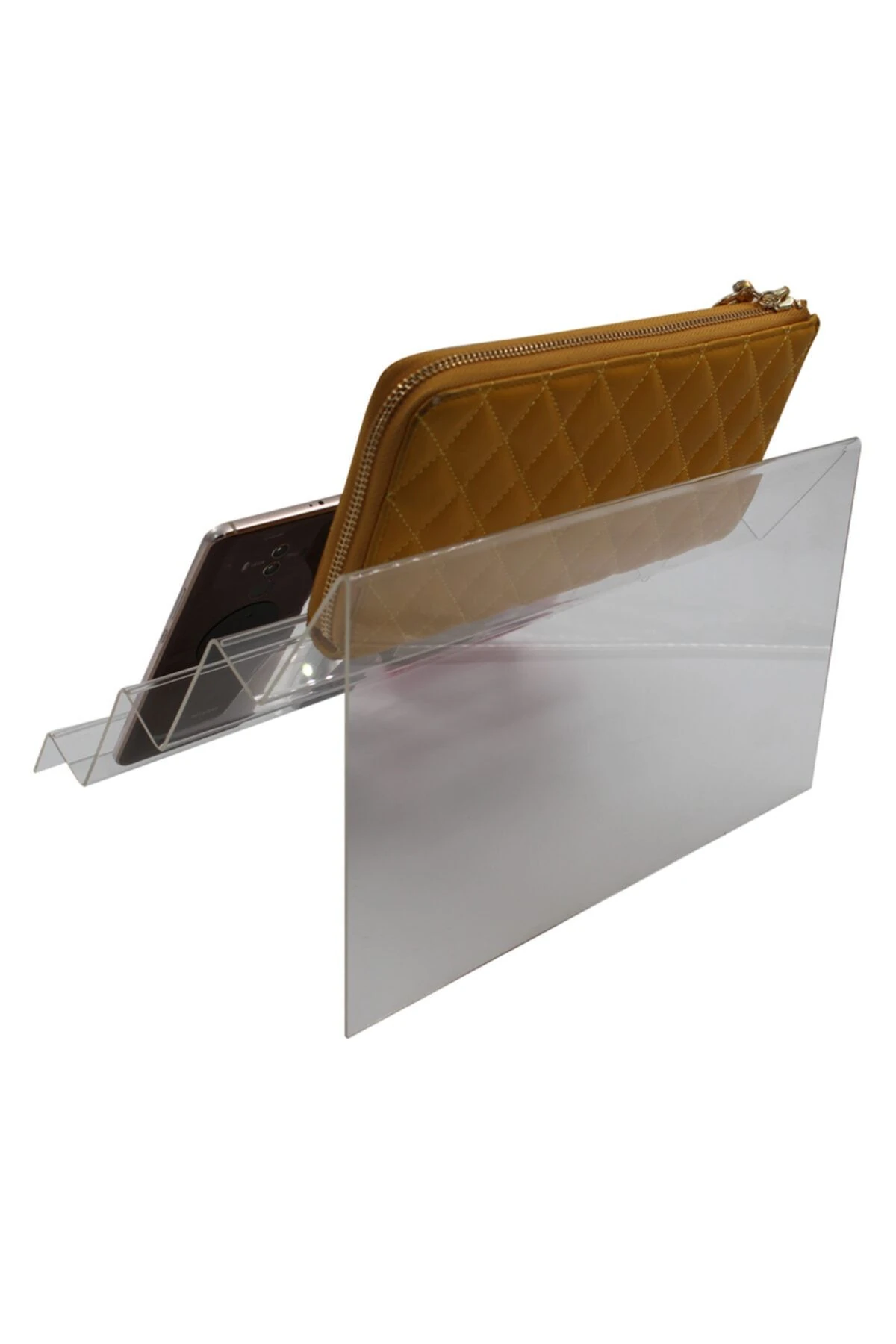 Telefon Ve Cüzdan Standı 3 Kademe Geniş Pleksi