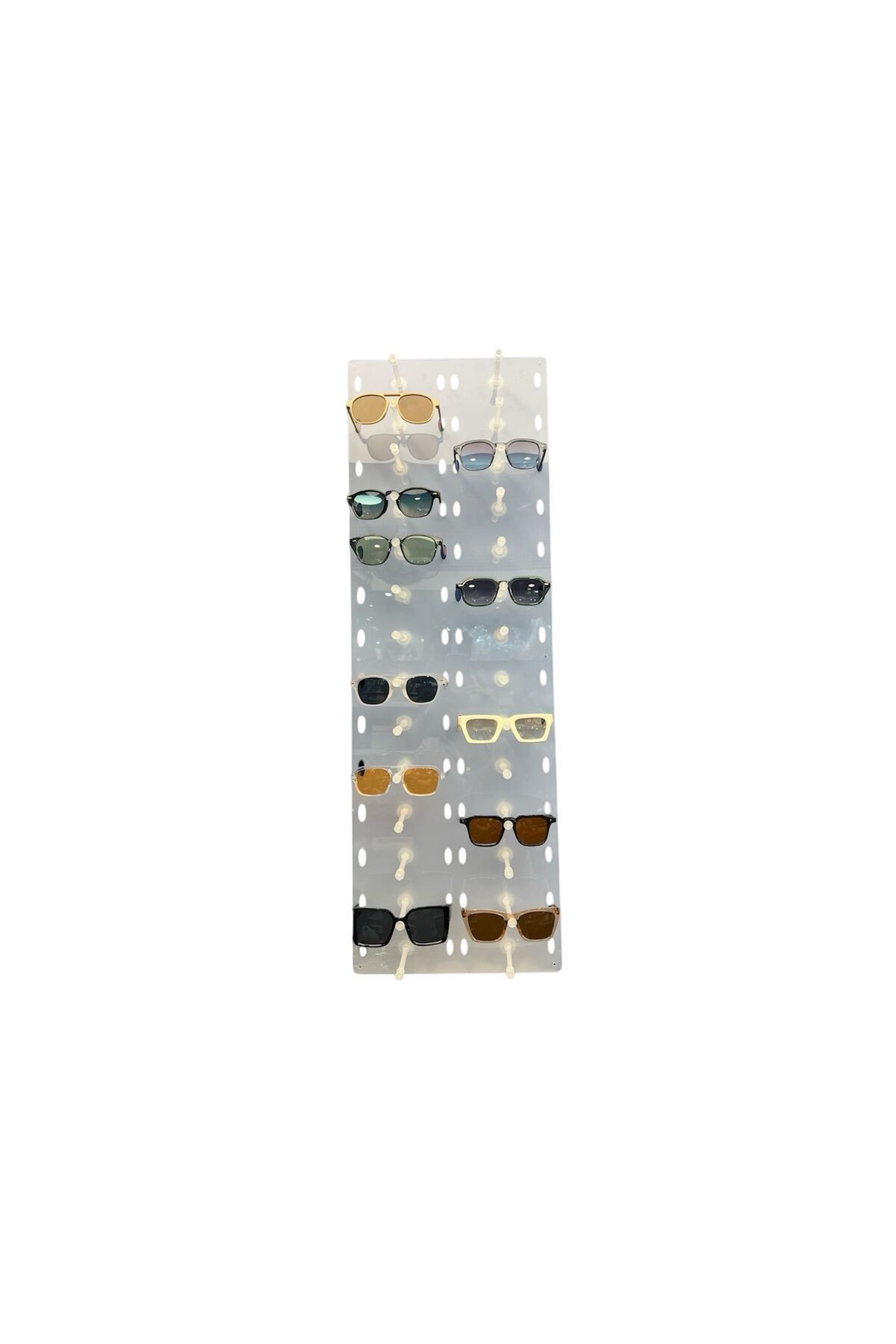 Duvara Monte Gözlük Standı 28'li Pleksi Glass | 99x33 cm Gözlük Teşhir Standı