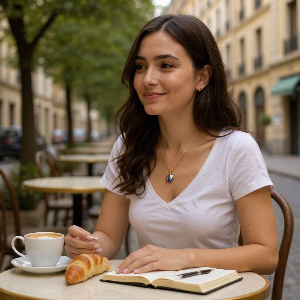 Dünya Haritası Figürlü Altın Renk Kolye – Seyahat ve Özgürlük Temalı Takı