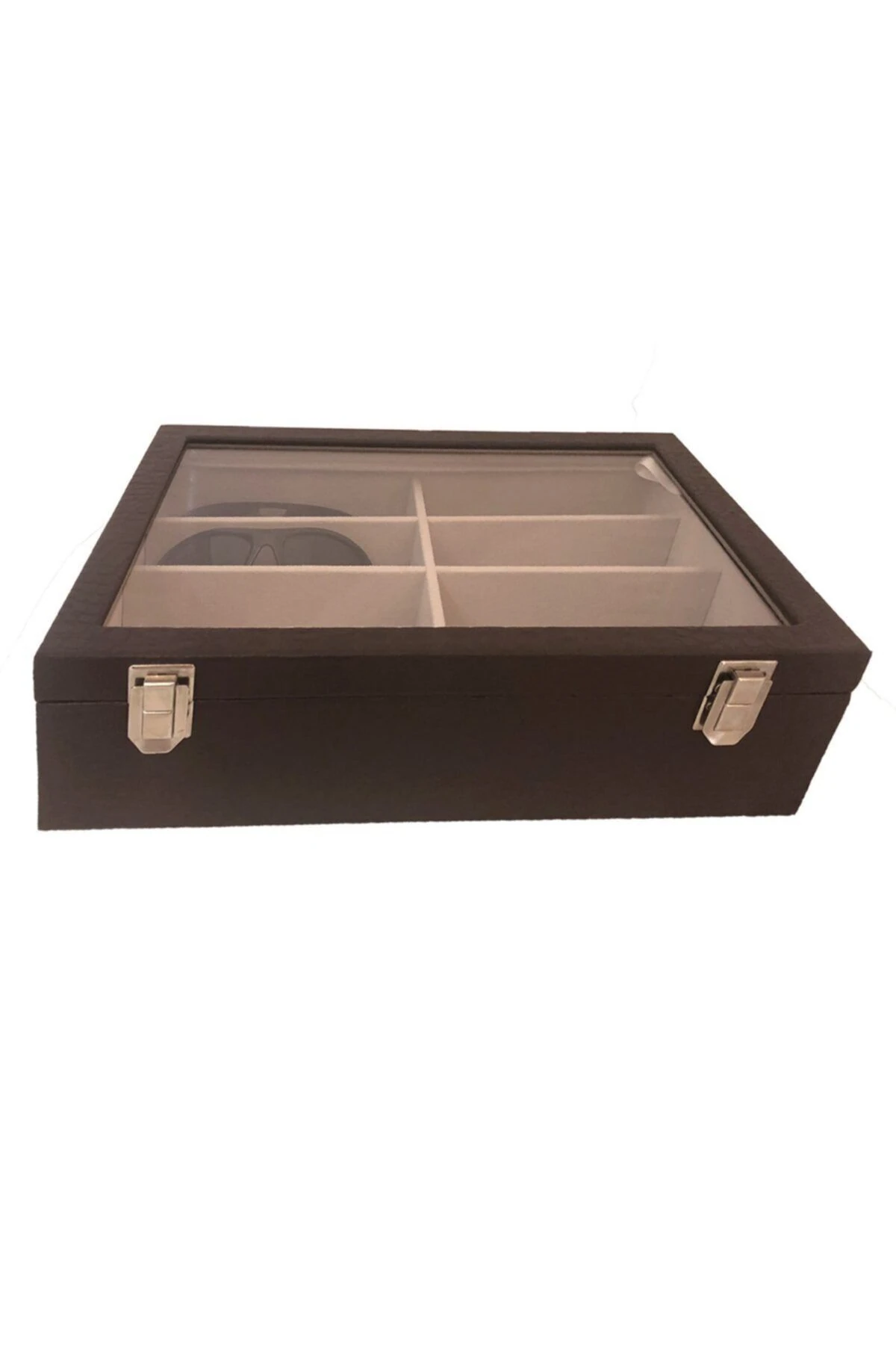 Gözlük Kutusu 8'li Kahve Kroko