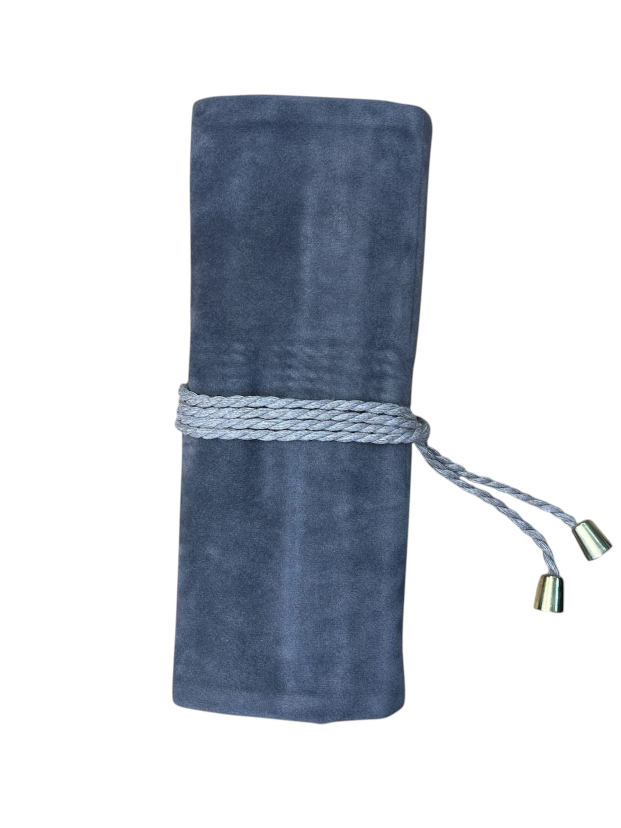 Kadife Takı ve Mücevher Seyahat Rulo Düzenleyicisi – Lacivert 35x20 cm
