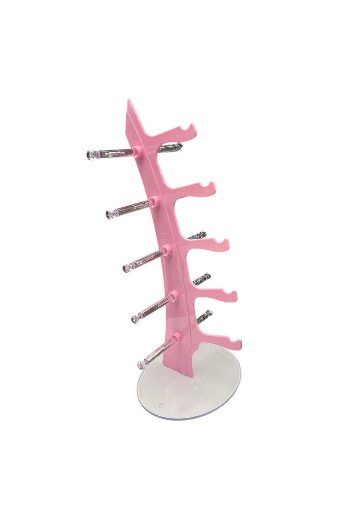 Gözlük Standı Masaüstü 5li Gözlük Organizeri Şeker Pembe