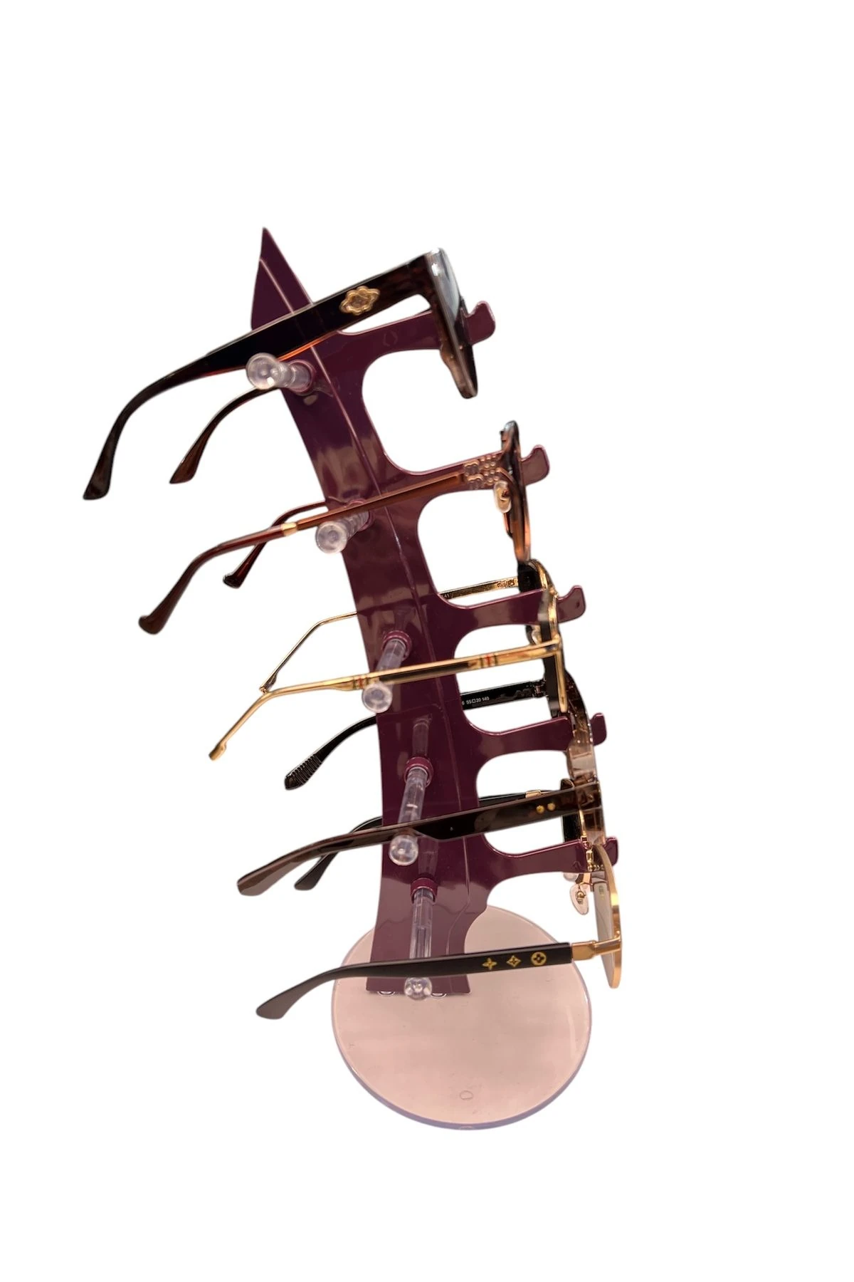 Gözlük Standı Yelken Model, 5 Gözlük Kapasiteli Teşhir Standı Mor