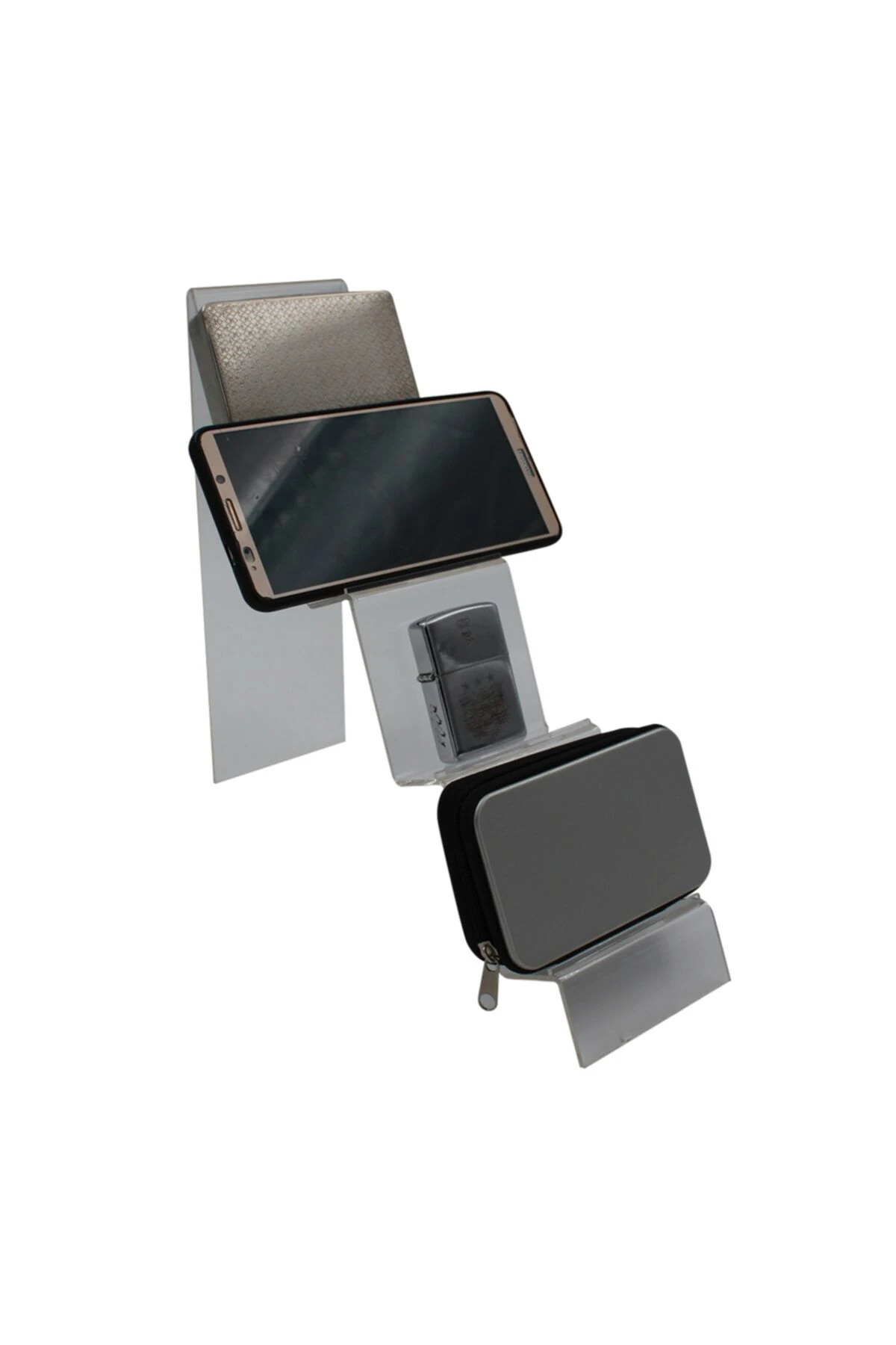 Telefon Ve Cüzdan Standı 4 Kademe Dar Pleksi