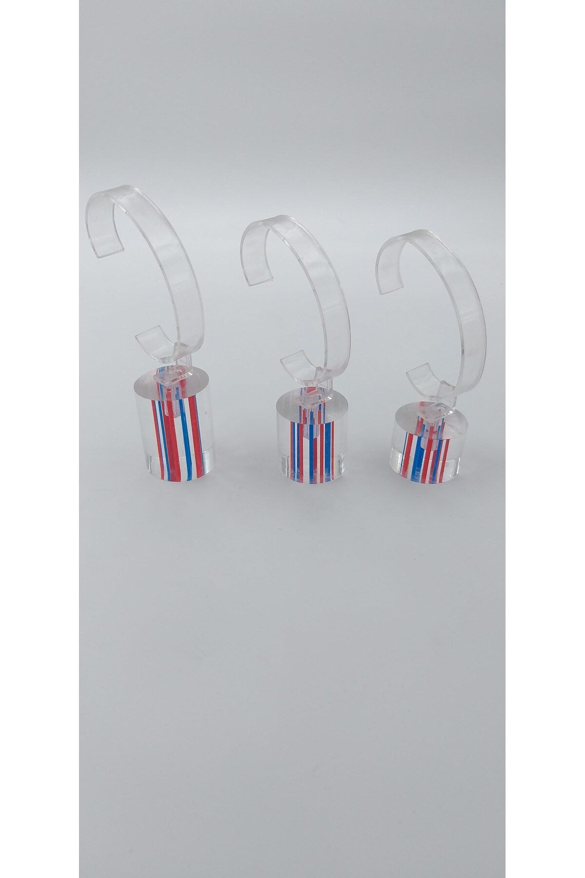 Saat Standı 3'lü Set Lazer Model Oval Mavi&Kırmızı