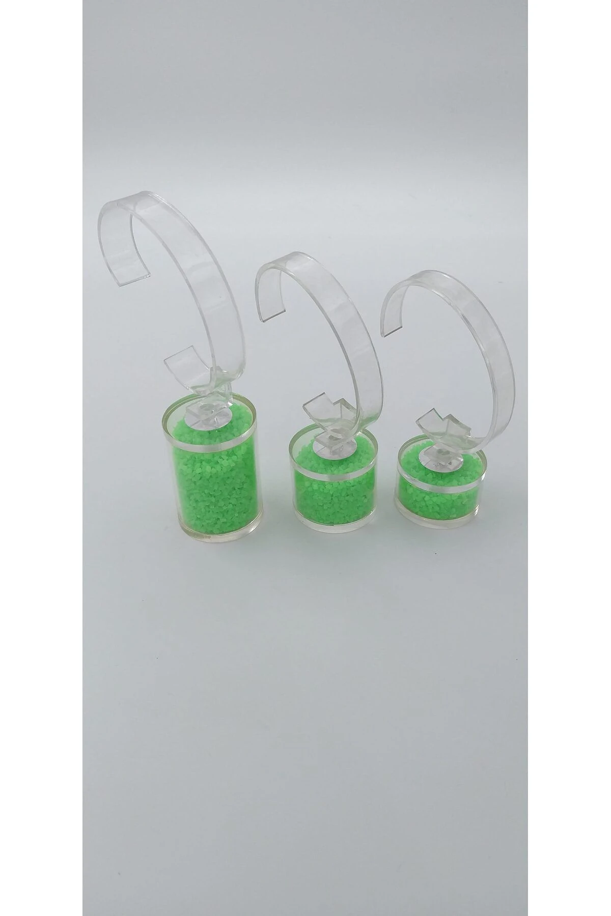 Saat Standı 3'lü Set Taşlı Model Yeşil