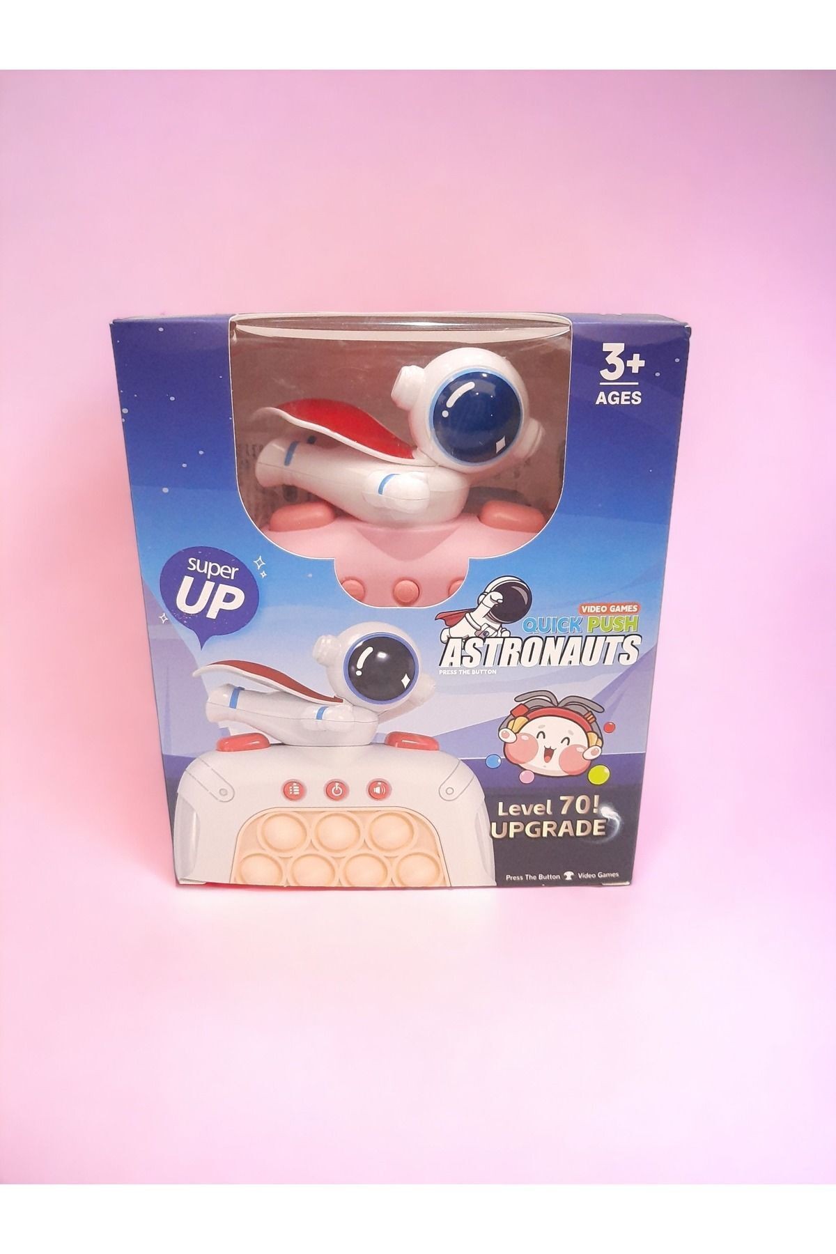 Elektronik Popit, Quick Push Konsol Uçan Astronot Model Pembe