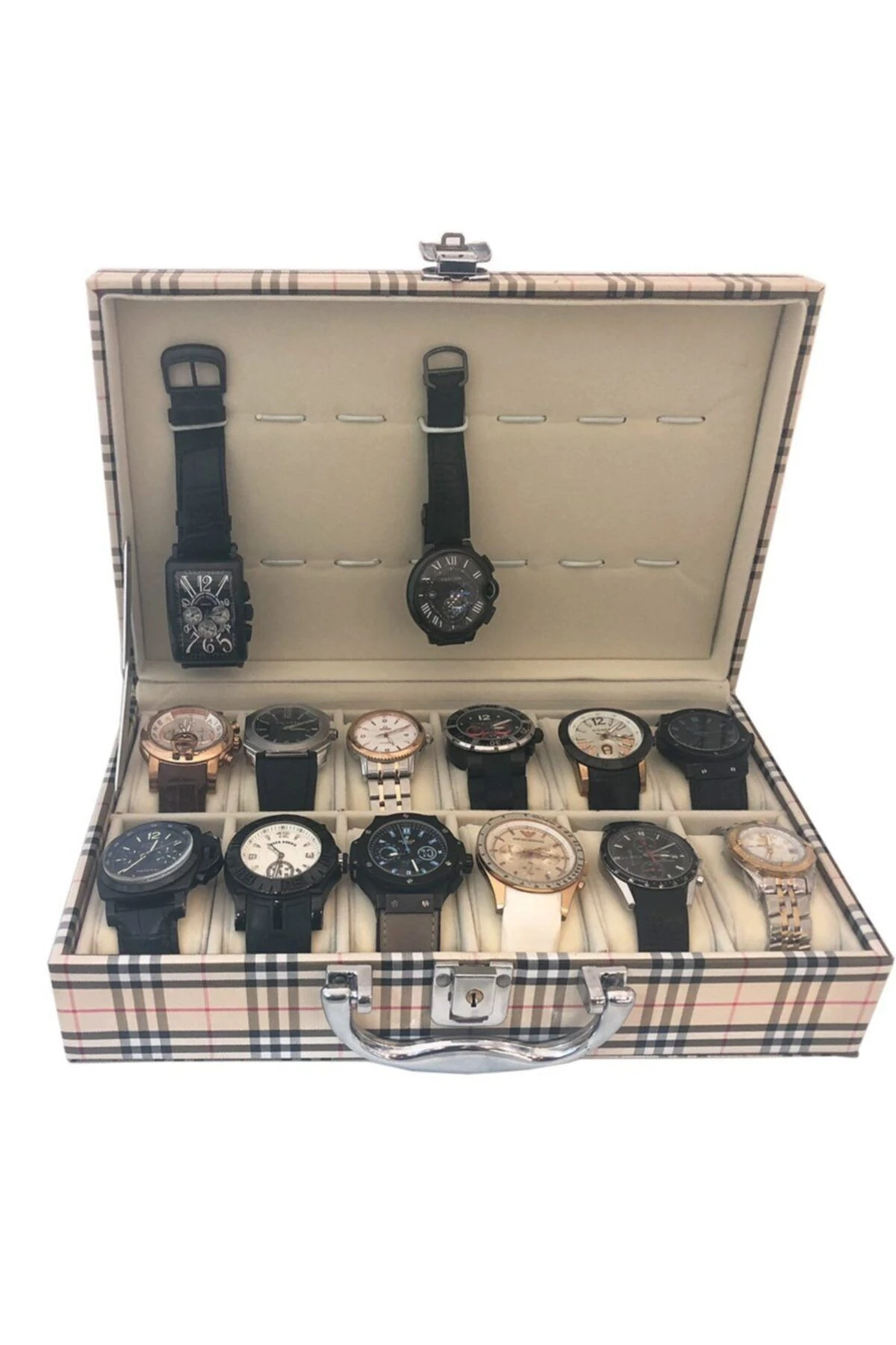 Saat Çantası Ithal 12'li Ekose Desen