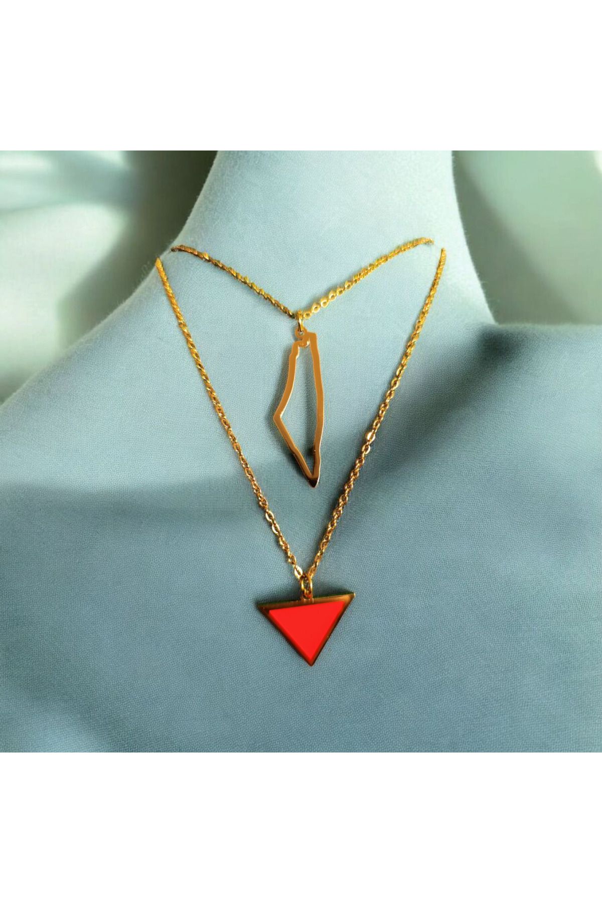 Filistin Haritalı Mescid-i Aksa Temalı Özel Tasarım Kolye