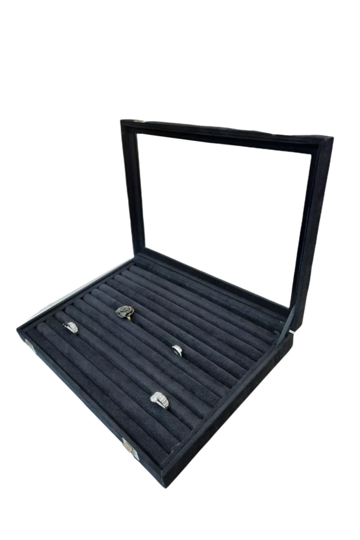 Yüzük Kutusu Sosis Model Alcantara Siyah