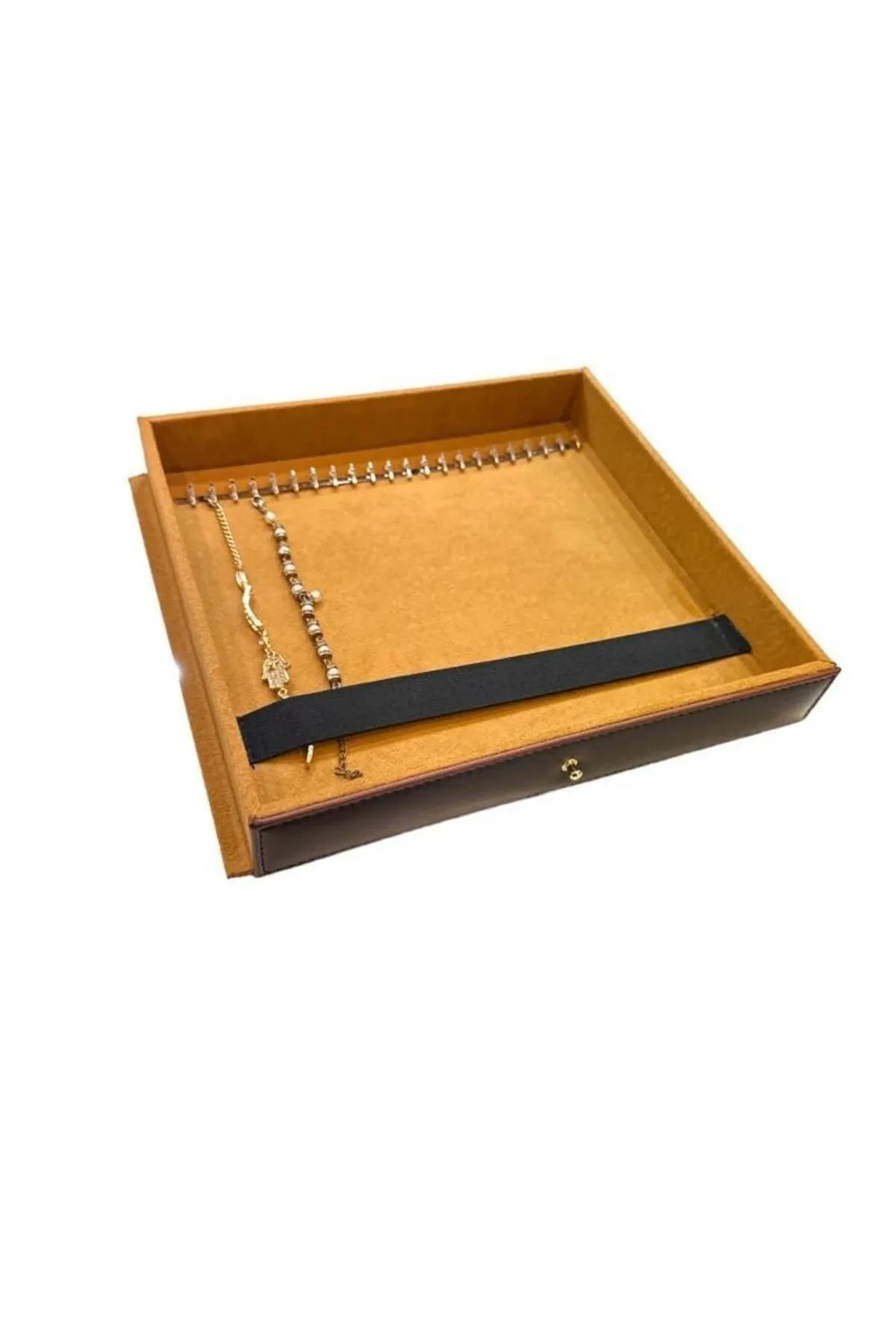 Diplomat Model Çekmeceli Camlı 15'li Saat Ve Yüzük Tesbih Kutusu Kahve