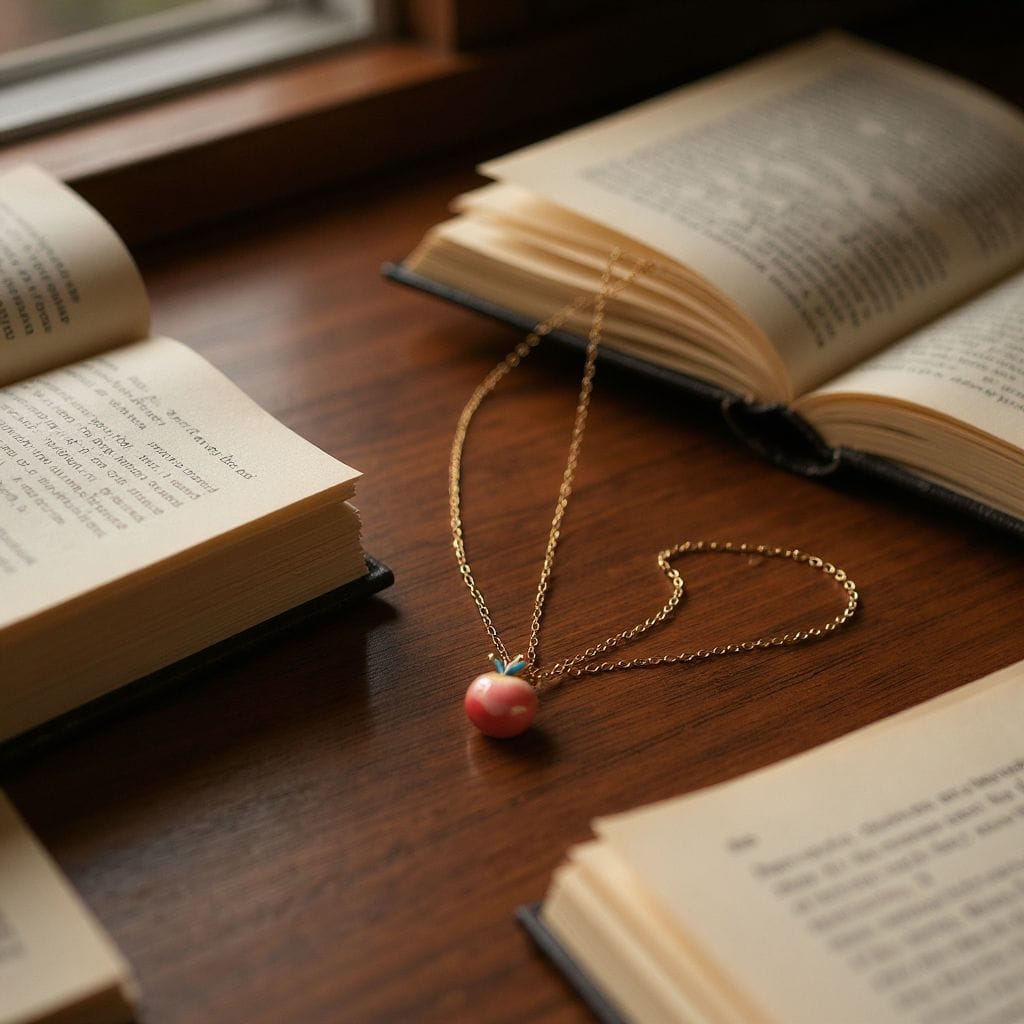 Elma Figürlü Altın Renk Kolye – Sevimli ve Zarif Tasarım Takı