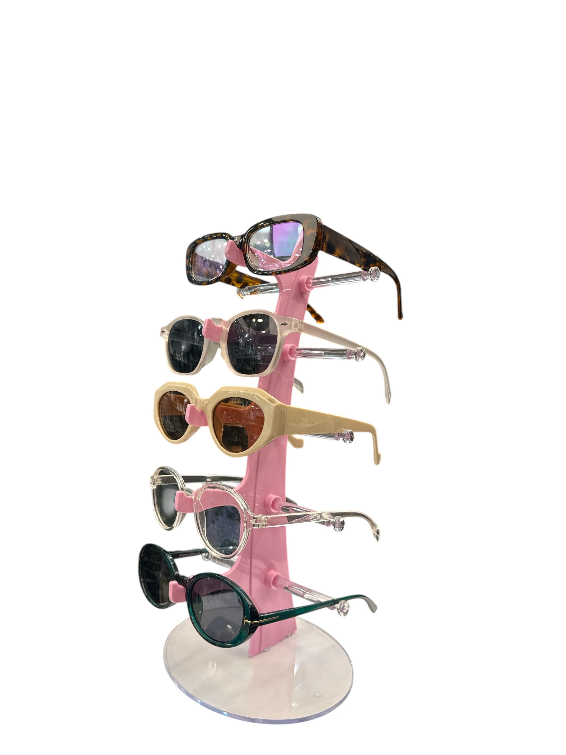 Gözlük Standı Yelken Model, 5 Gözlük Kapasiteli Standı Açık Pembe