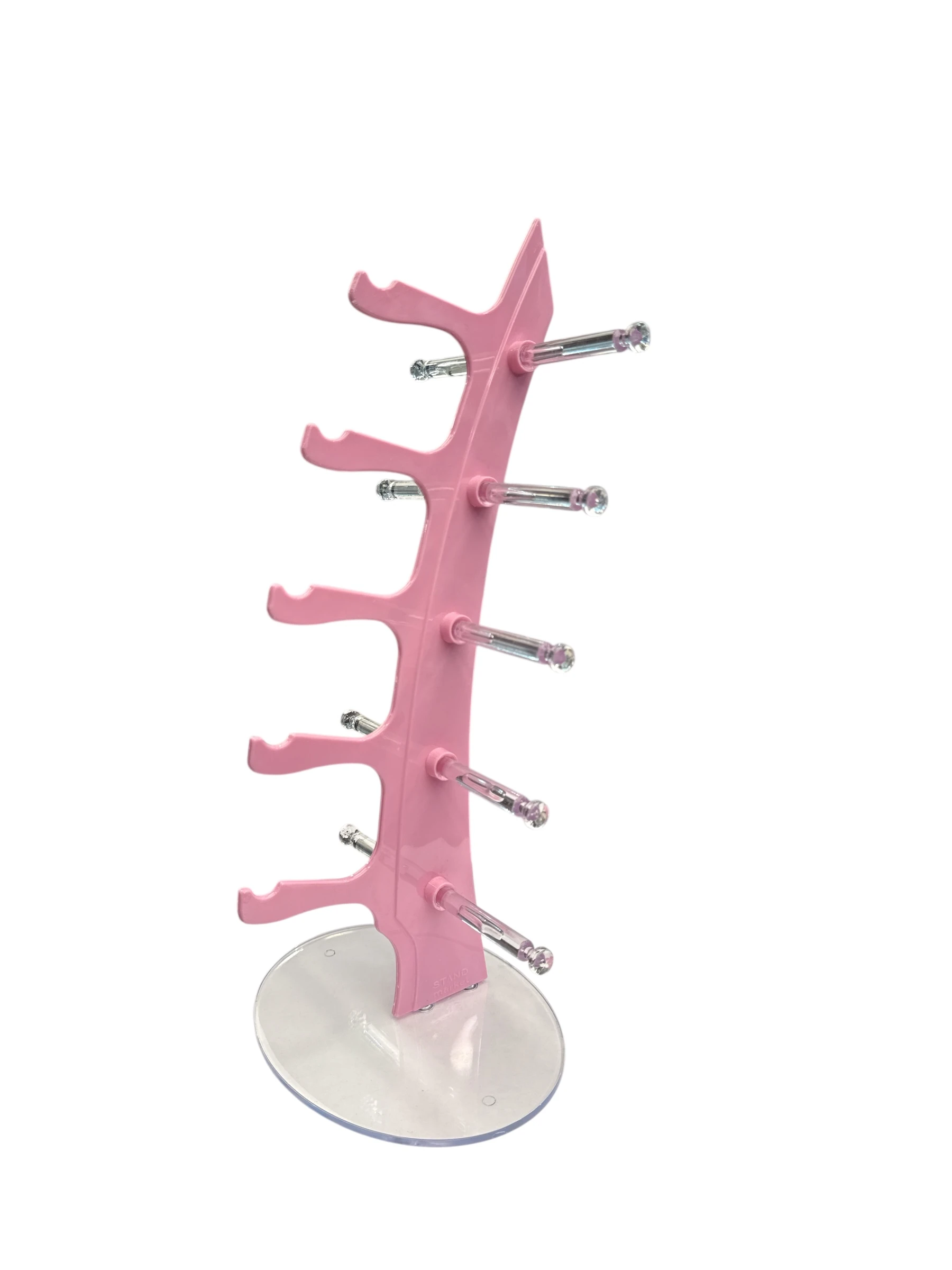 Gözlük Standı Yelken Model, 5 Gözlük Kapasiteli Standı Açık Pembe