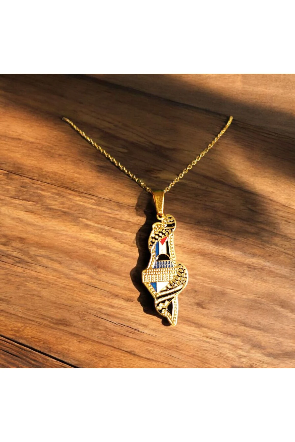 Filistin Haritalı Mescid-i Aksa Temalı Özel Tasarım Kolye