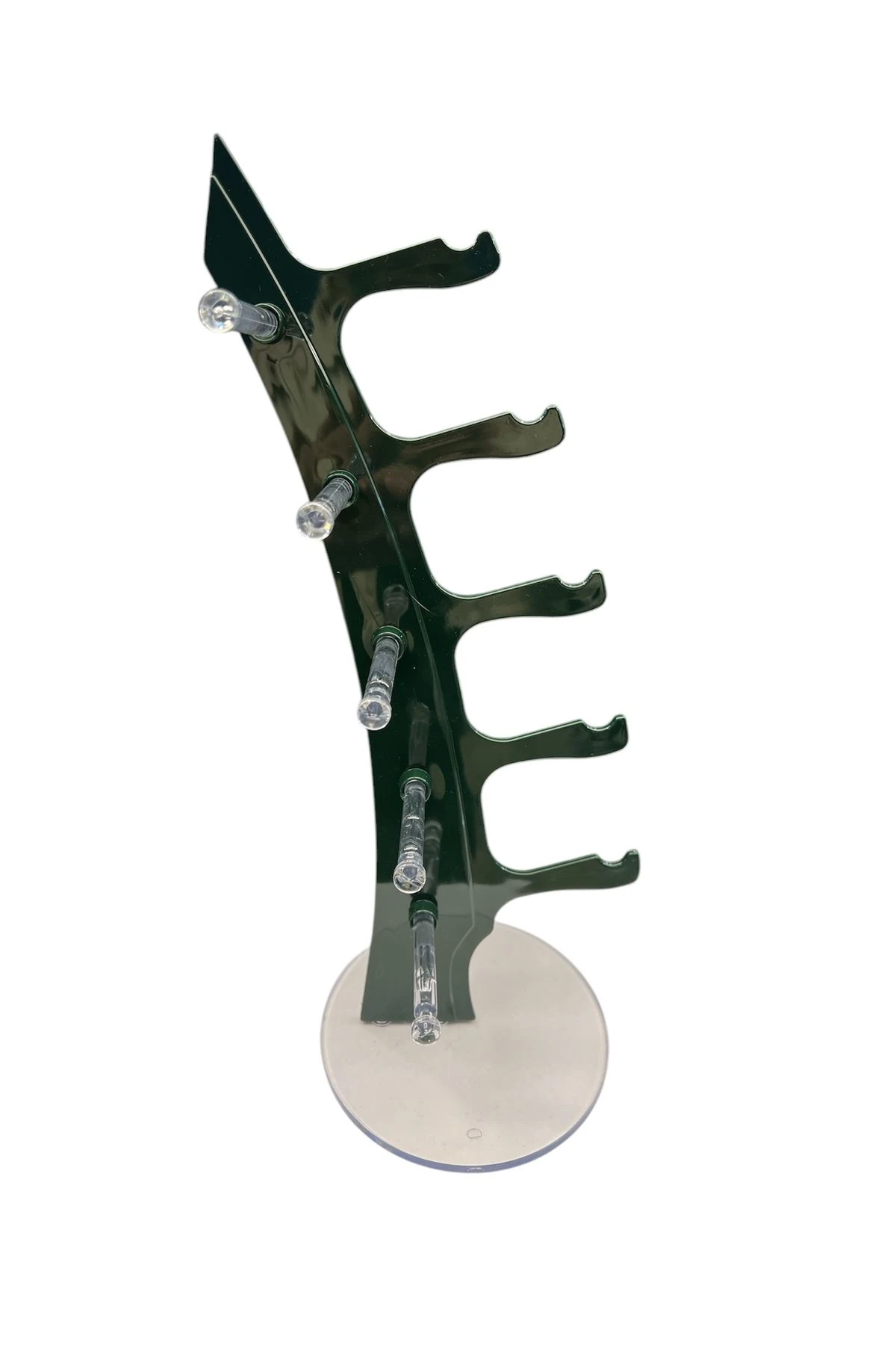 Gözlük Standı Yelken Model, 5 Gözlük Kapasiteli Teşhir Standı Koyu Yeşil