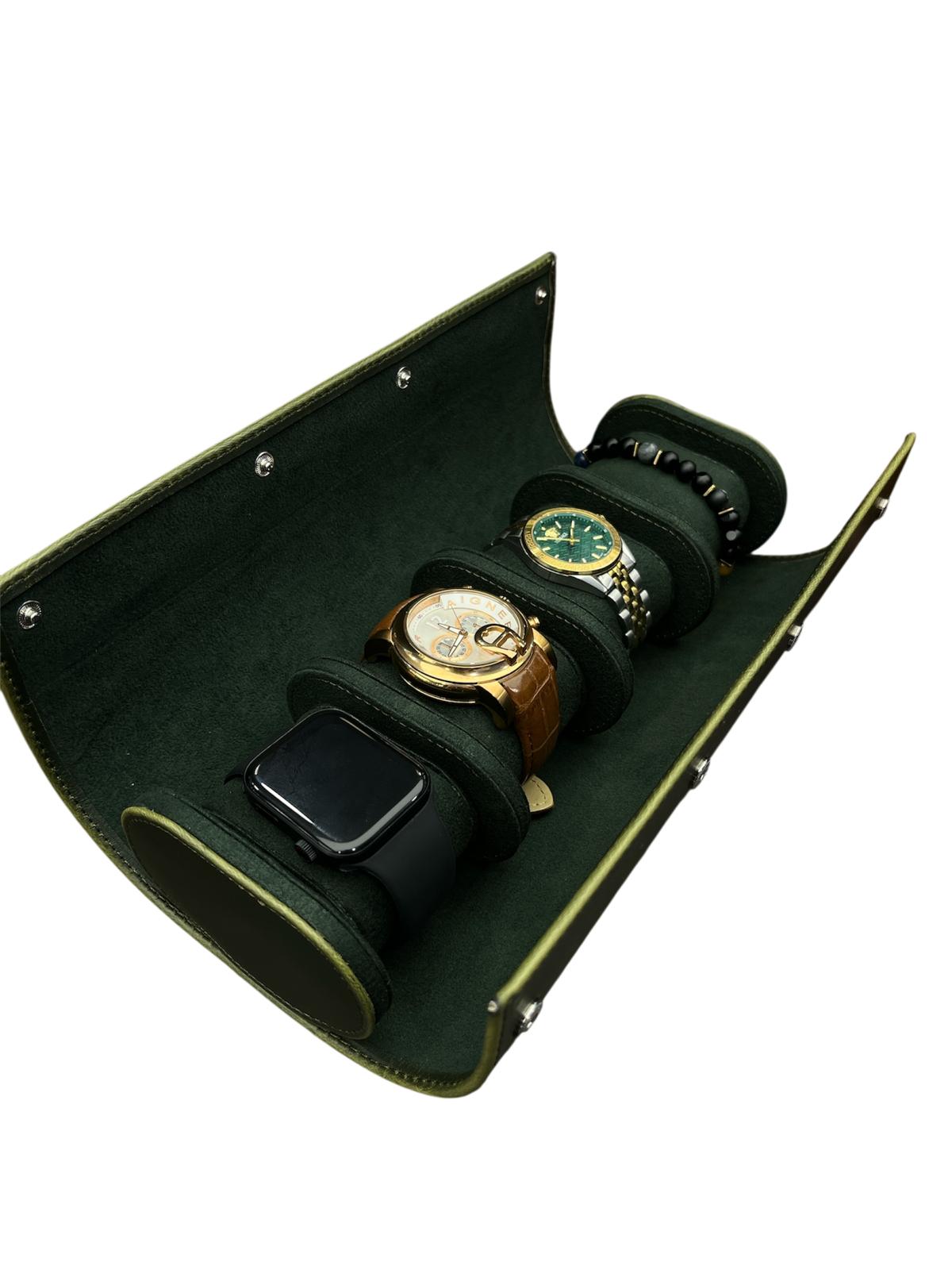 Saat Taşıma Kutusu Çıtçıtlı 4’lü – Seyahat Model Yeşil