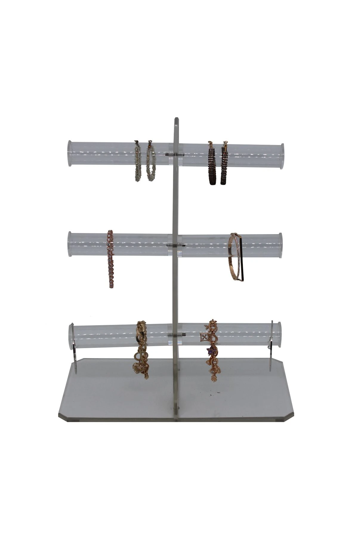 Silindir Pleksi Spesiyal 3'lü Bileklik Standı