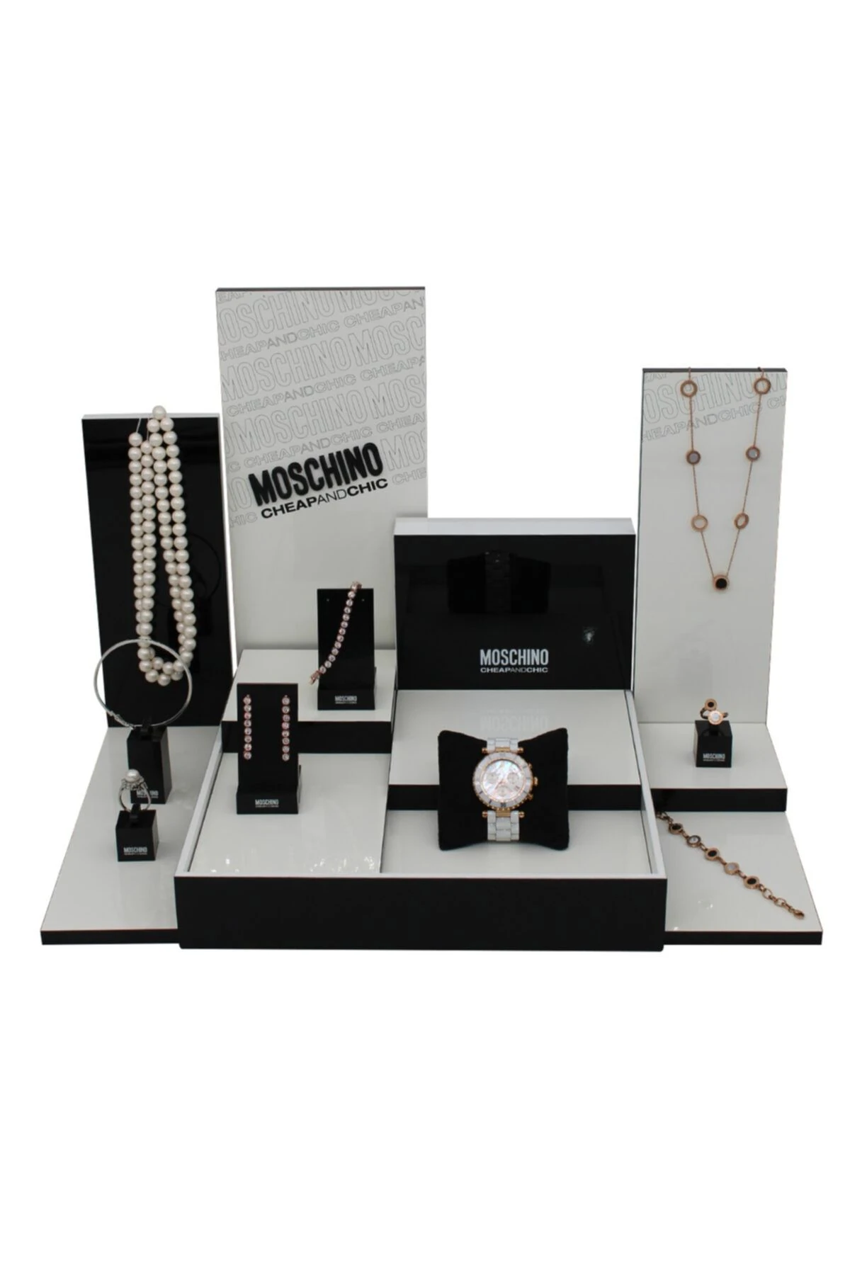 Ahşap Takı Seti Display Moschino Büyük