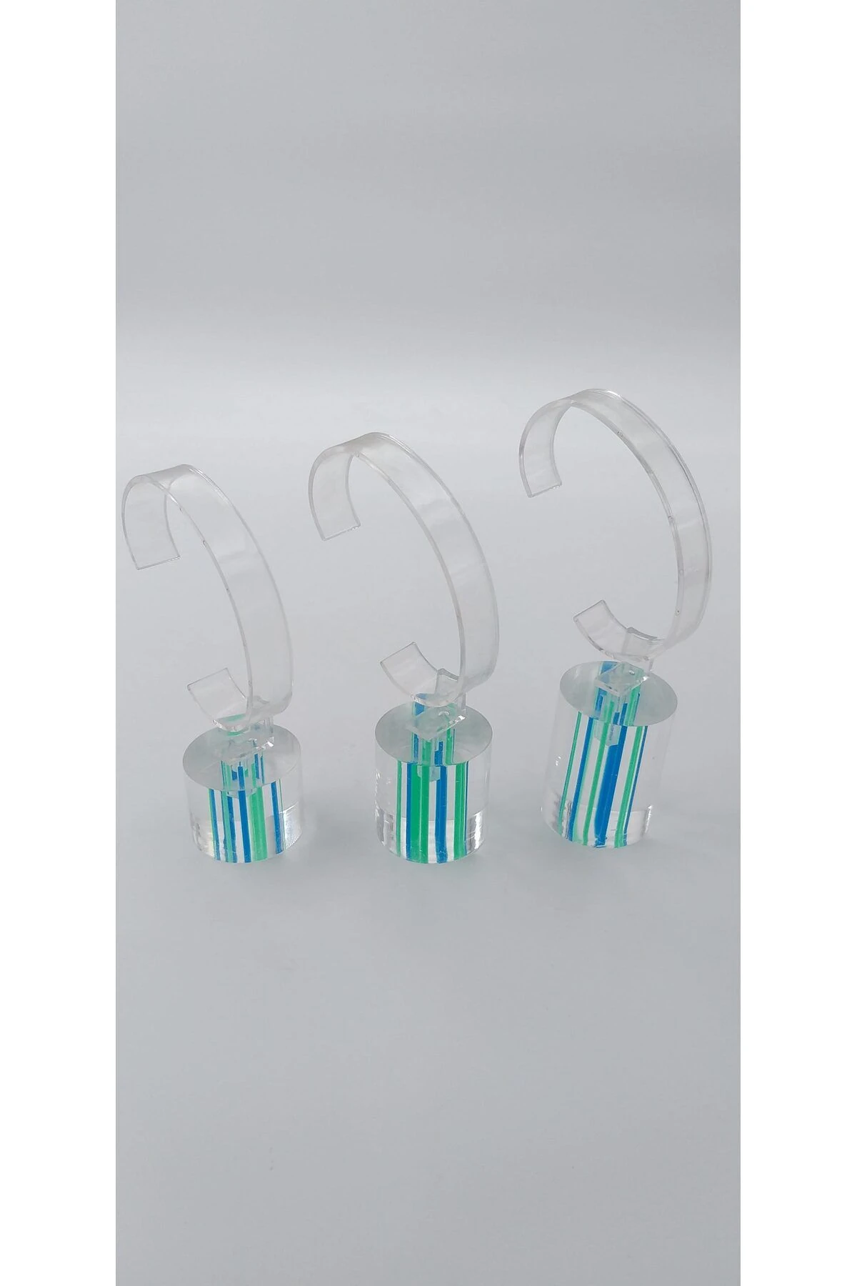 Saat Standı 3'lü Set Lazer Model Oval Mavi&Yeşil