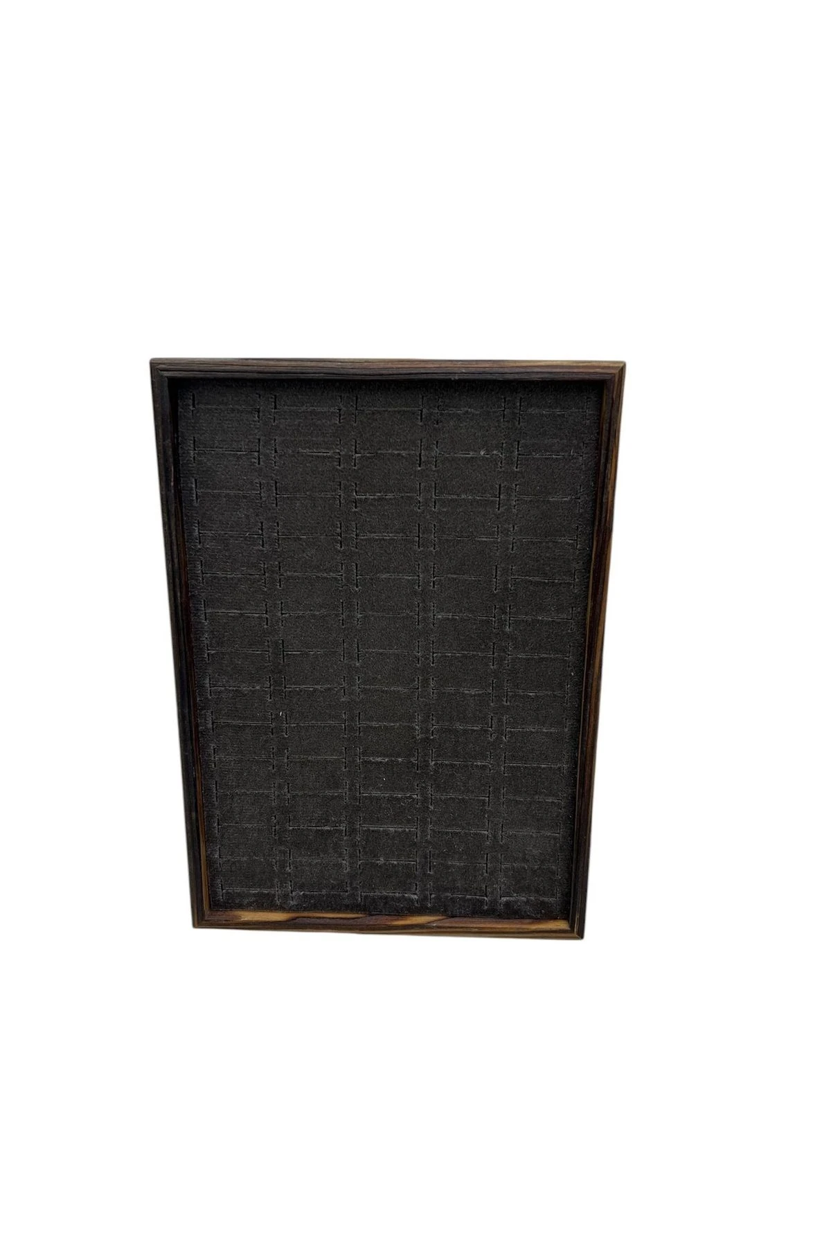 Ahşap Ayakta Durabilen Yüzük, Pirsing ve Küpe Standı - 24x17 cm (70 Adet Kapasite)