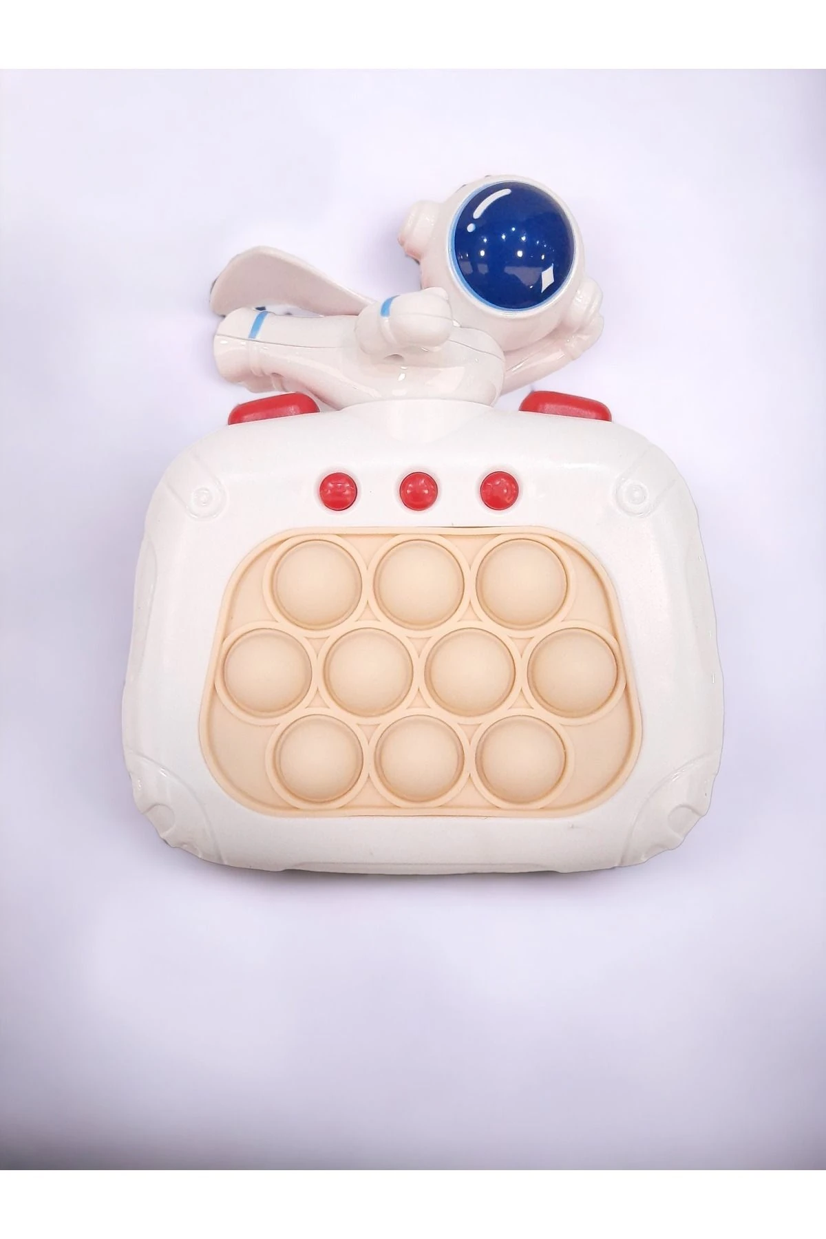 Çocuklara Yılbaşı Hediyesi, Eğitici Oyuncak, Elektronik Popit, Işıklı Oyuncak, Uçan Astronot Beyaz