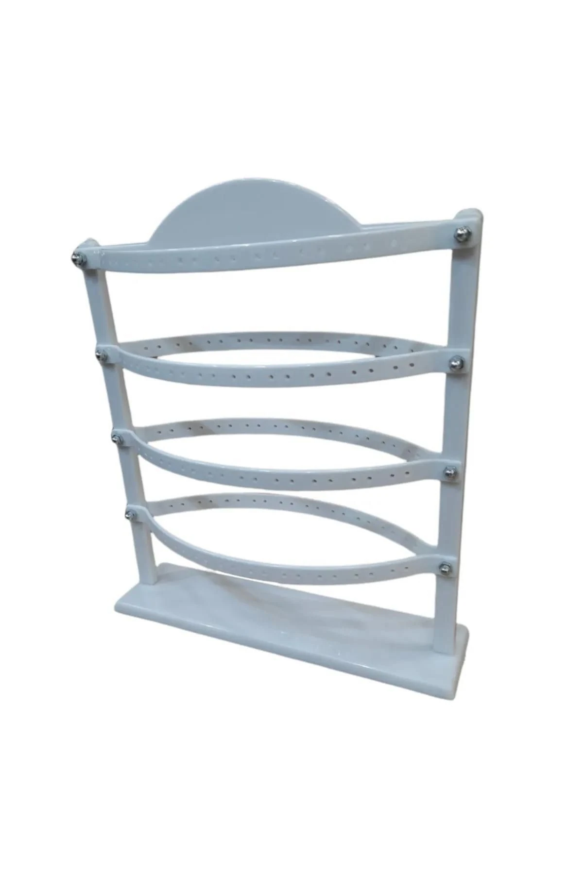 Küpe Standı 4 Katlı Çift Yönlü Oval Beyaz