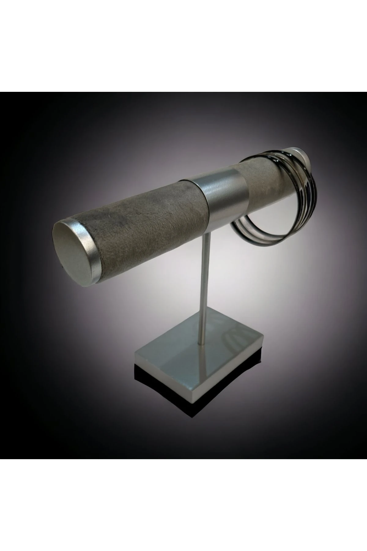 Takı Standı İnce Tekli Silindir Gri