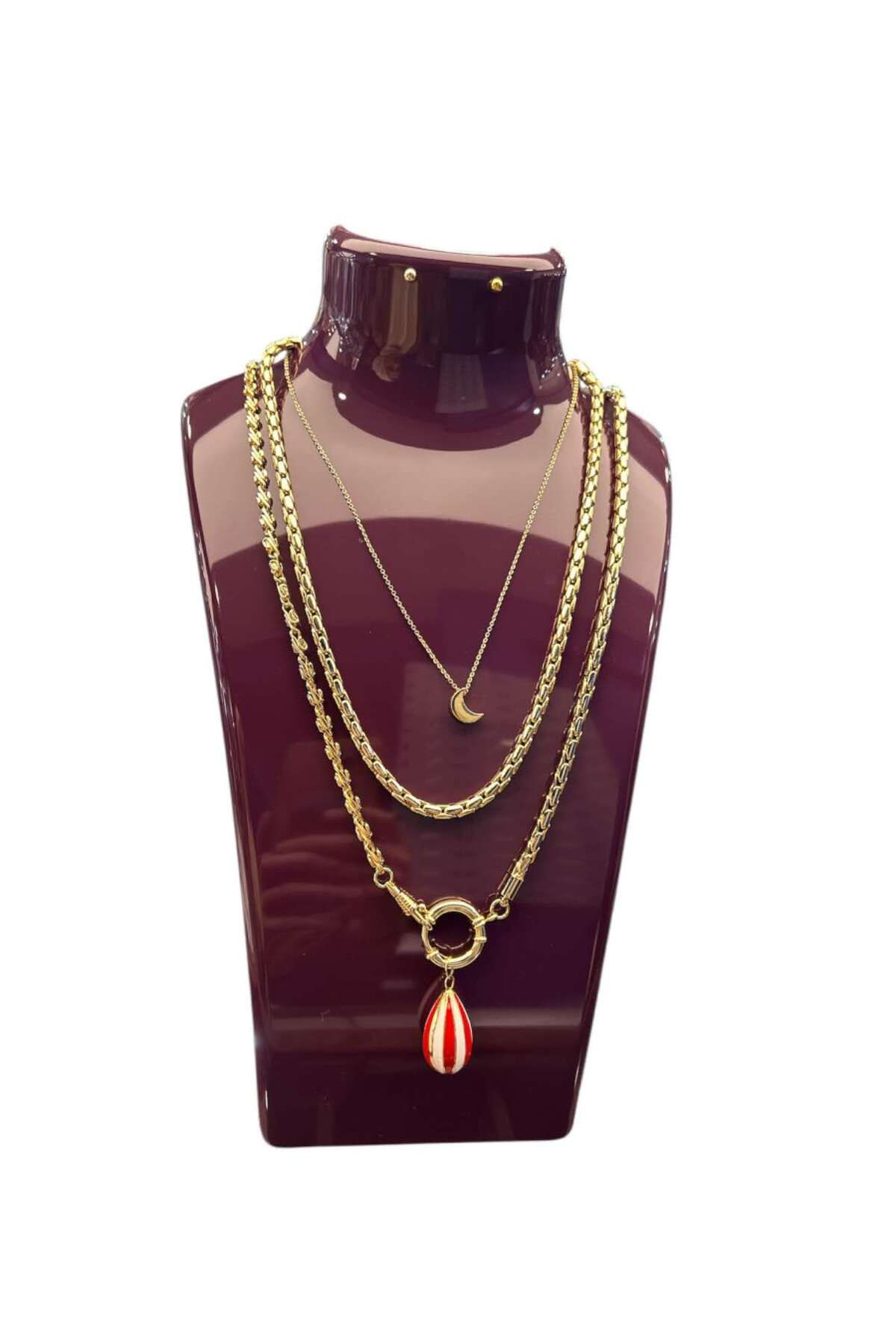 Kolye Standı Akrilik -Takı Teşhir ve Saklama Standı Mor 19x30 cm