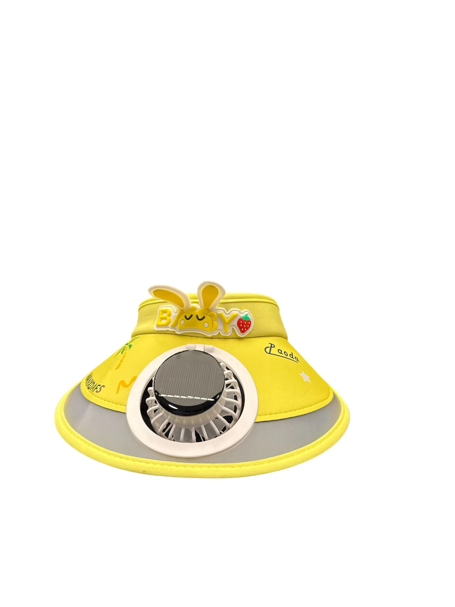 Güneş Enerjili Fanlı Vantilatörlü Çocuk Şapkası – Yazlık Serinletici ve Koruyucu Şapka Sarı