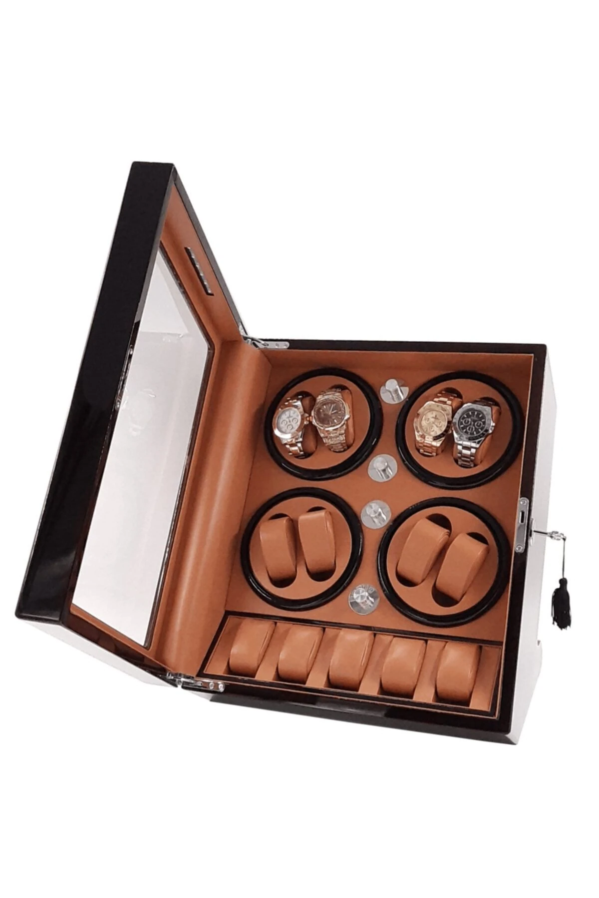 Otomatik Saat Kurma Kutusu, piano brown