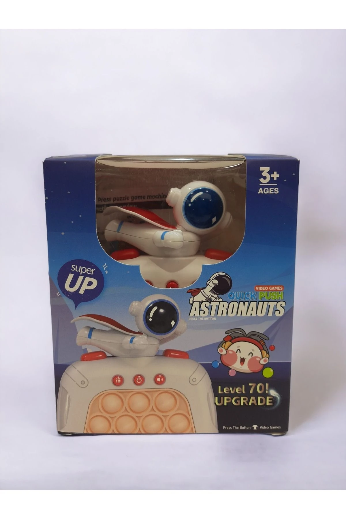 Çocuklara Yılbaşı Hediyesi, Eğitici Oyuncak, Elektronik Popit, Işıklı Oyuncak, Uçan Astronot Beyaz